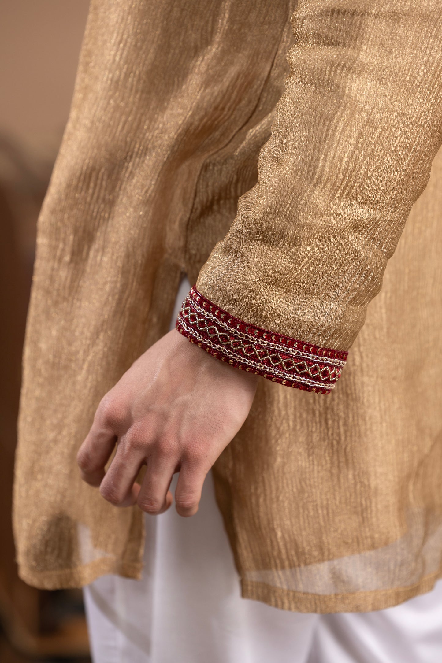 ZARDOZI WORK KURTA WITH STRAIGHT FIT PYJAMAS