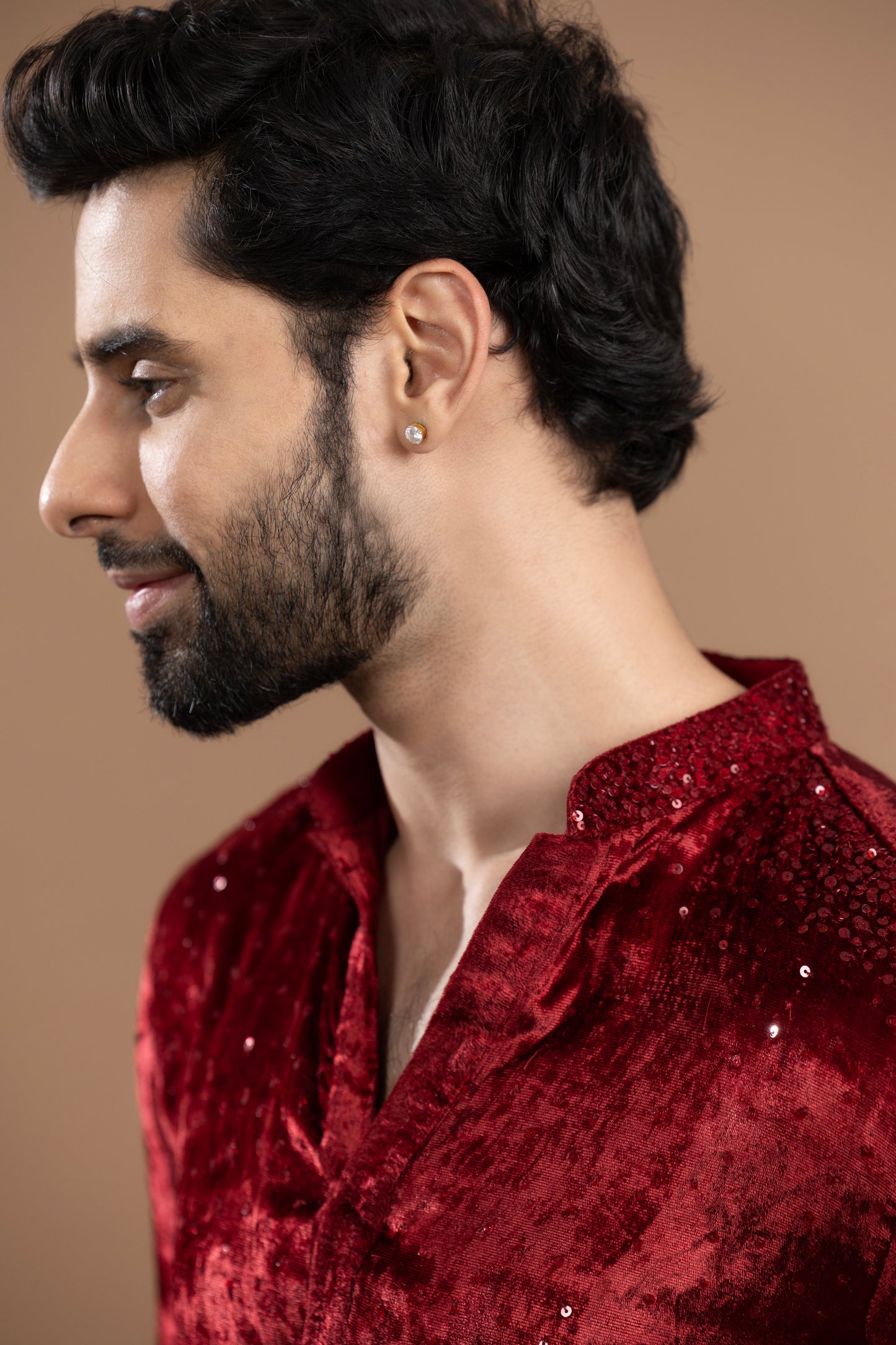 SEQUIN WORK KURTA WITH STRAIGHT FIT PANT