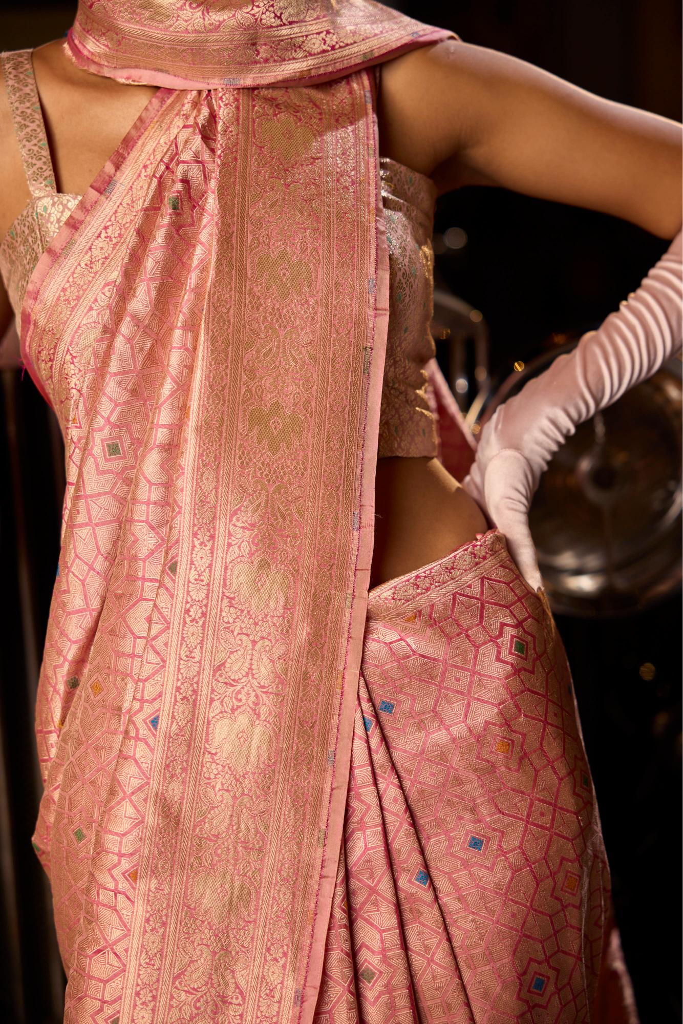 PINK SILK SAREE