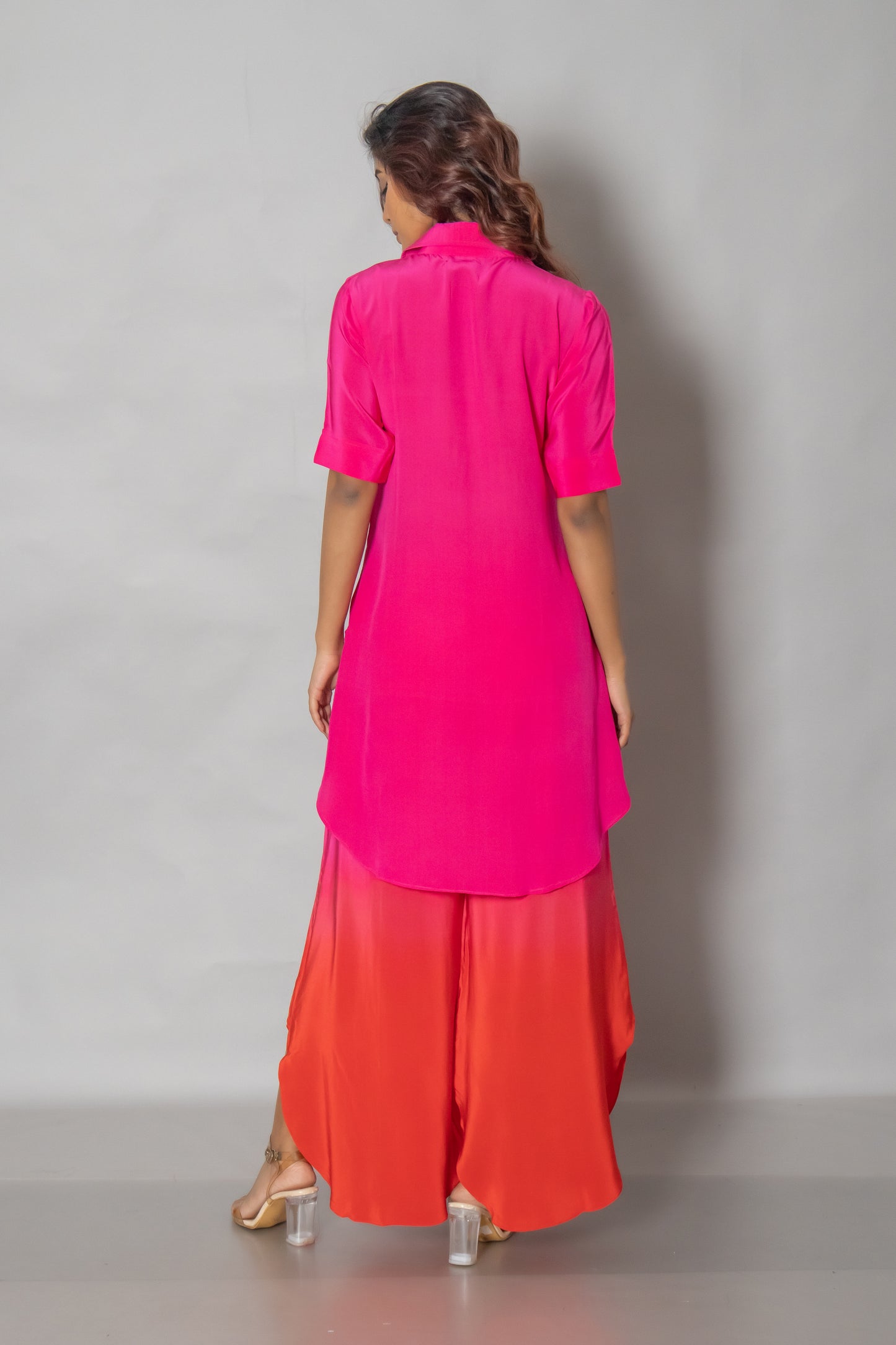 OMBRE PINK RED COORD SET