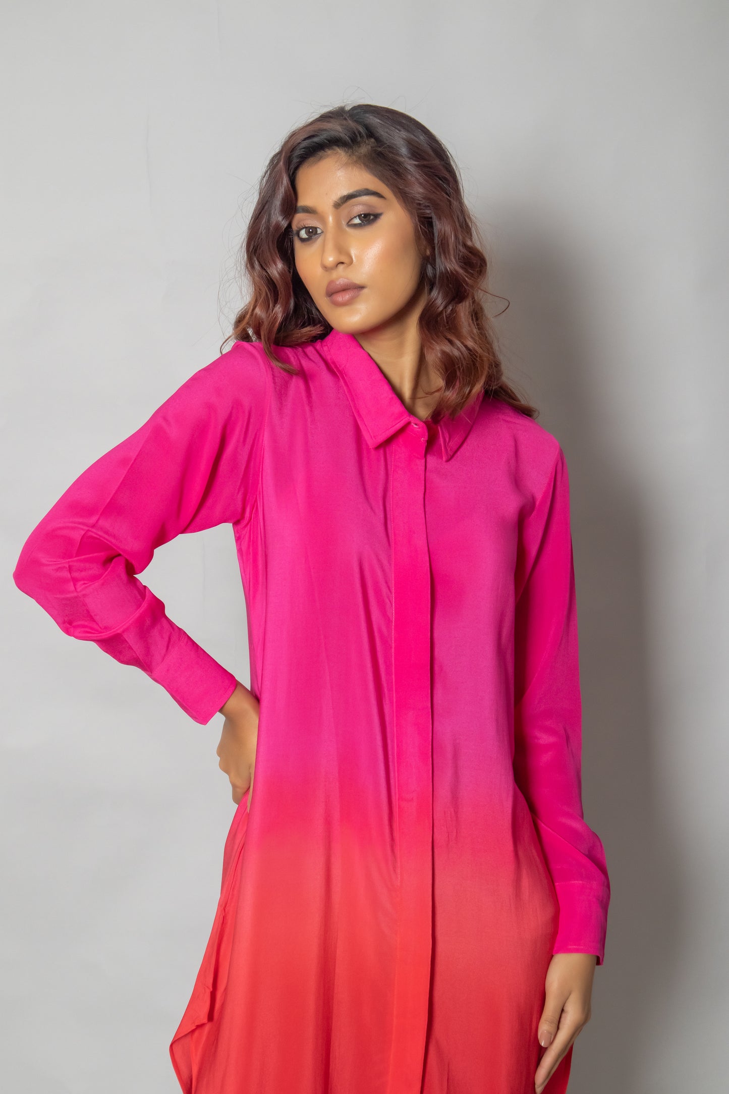 OMBRE SHIRT DRESS