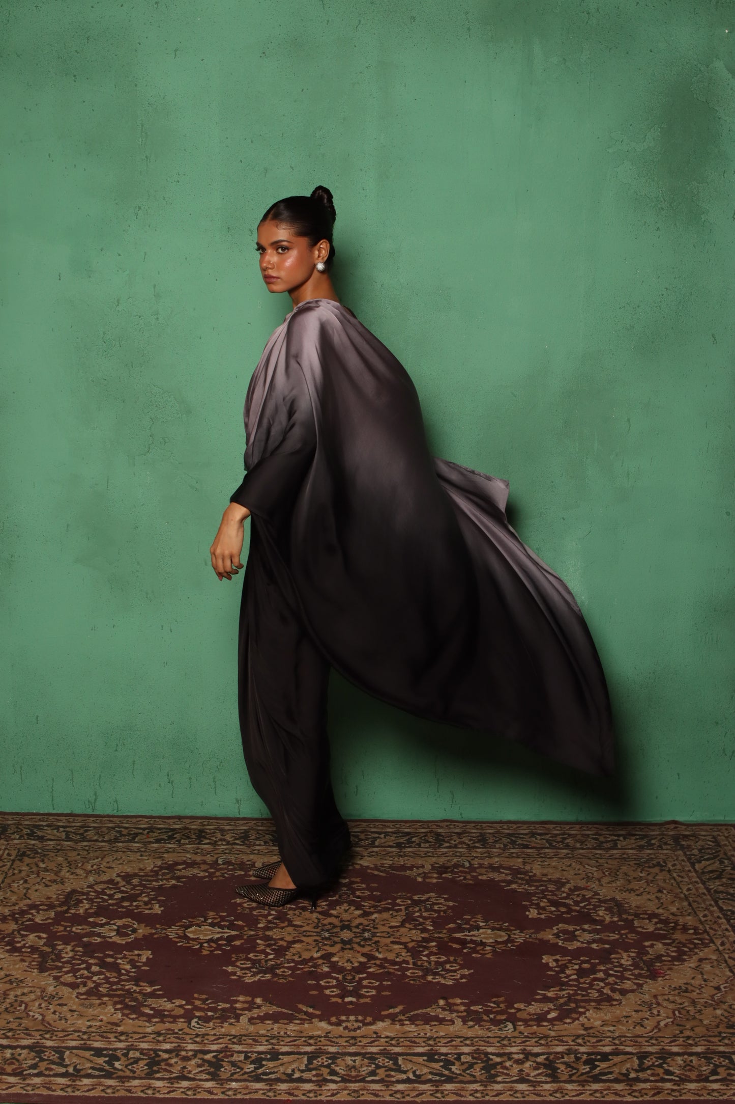 OMBRE BLEND DRAPE SKIRT SET