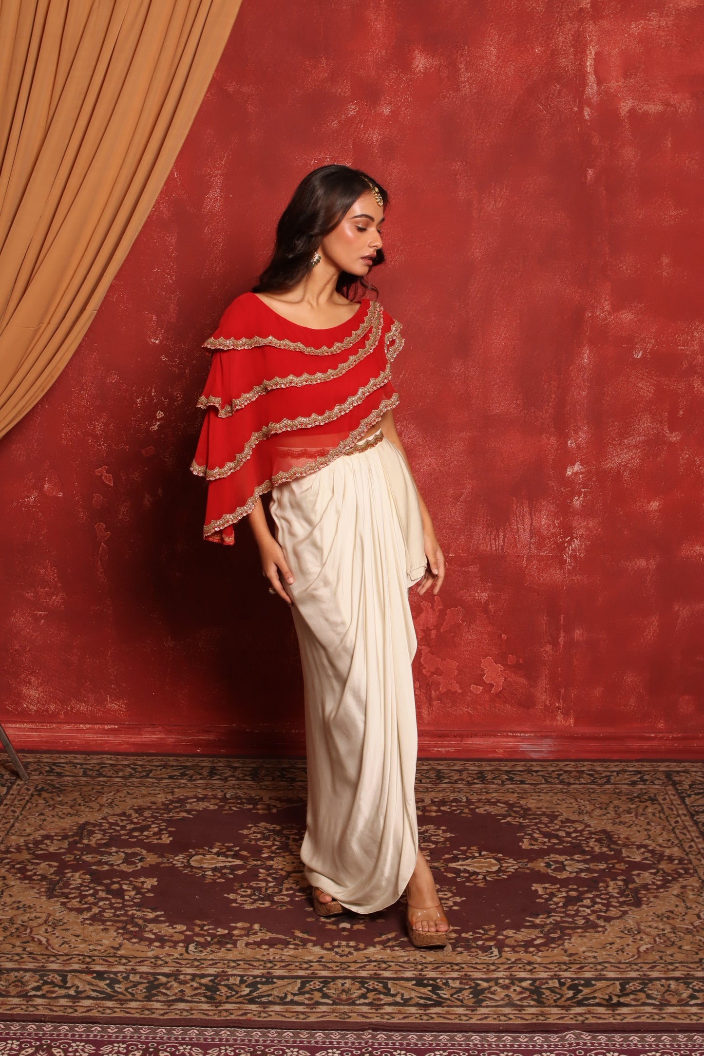 LAYERED CAPE DHOTI SET