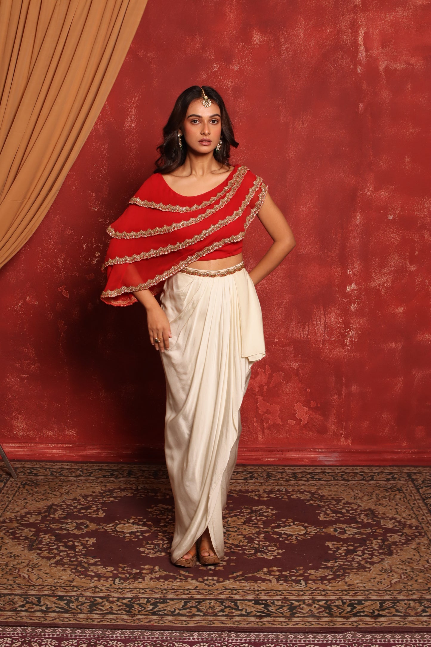 LAYERED CAPE DHOTI SET