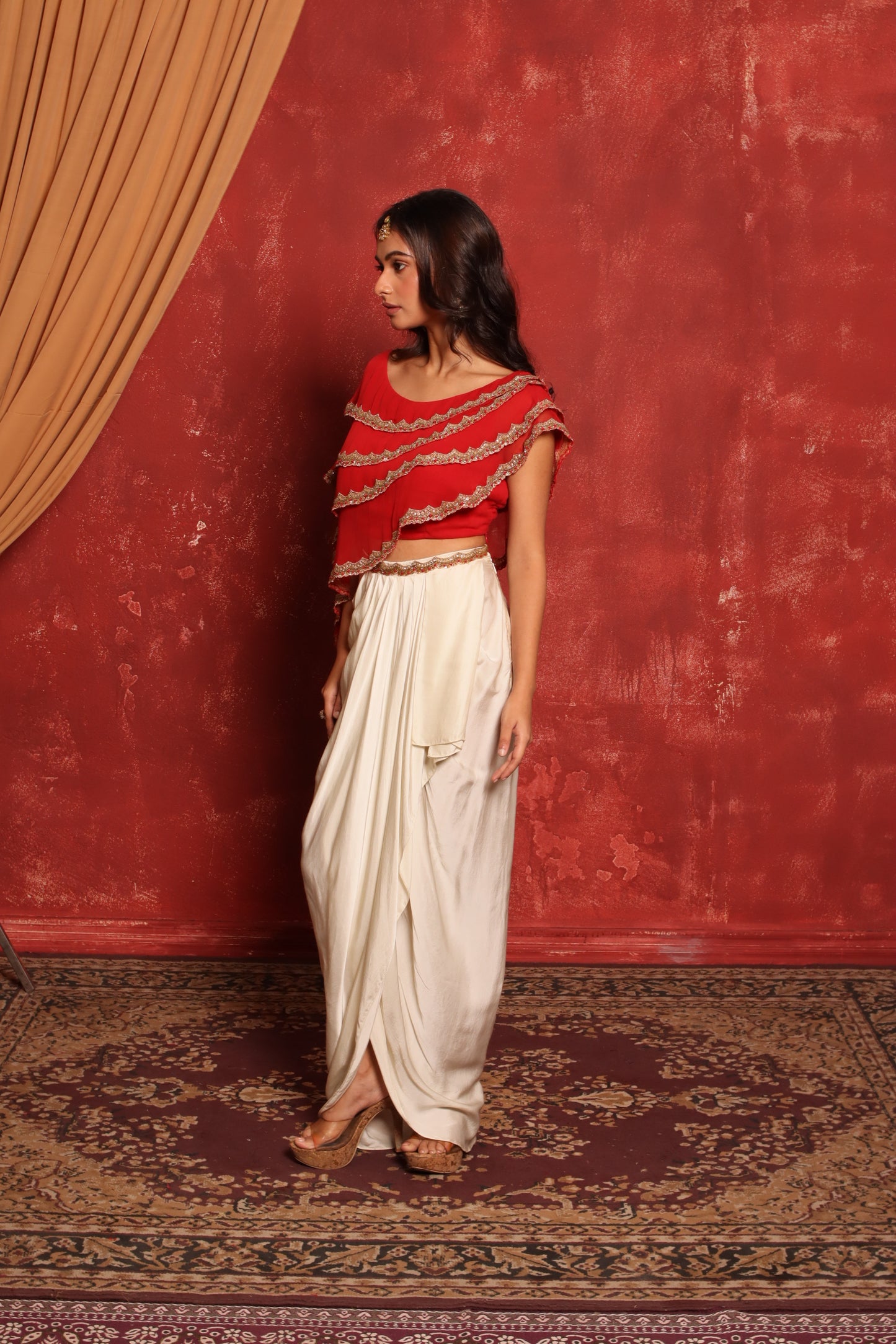 LAYERED CAPE DHOTI SET