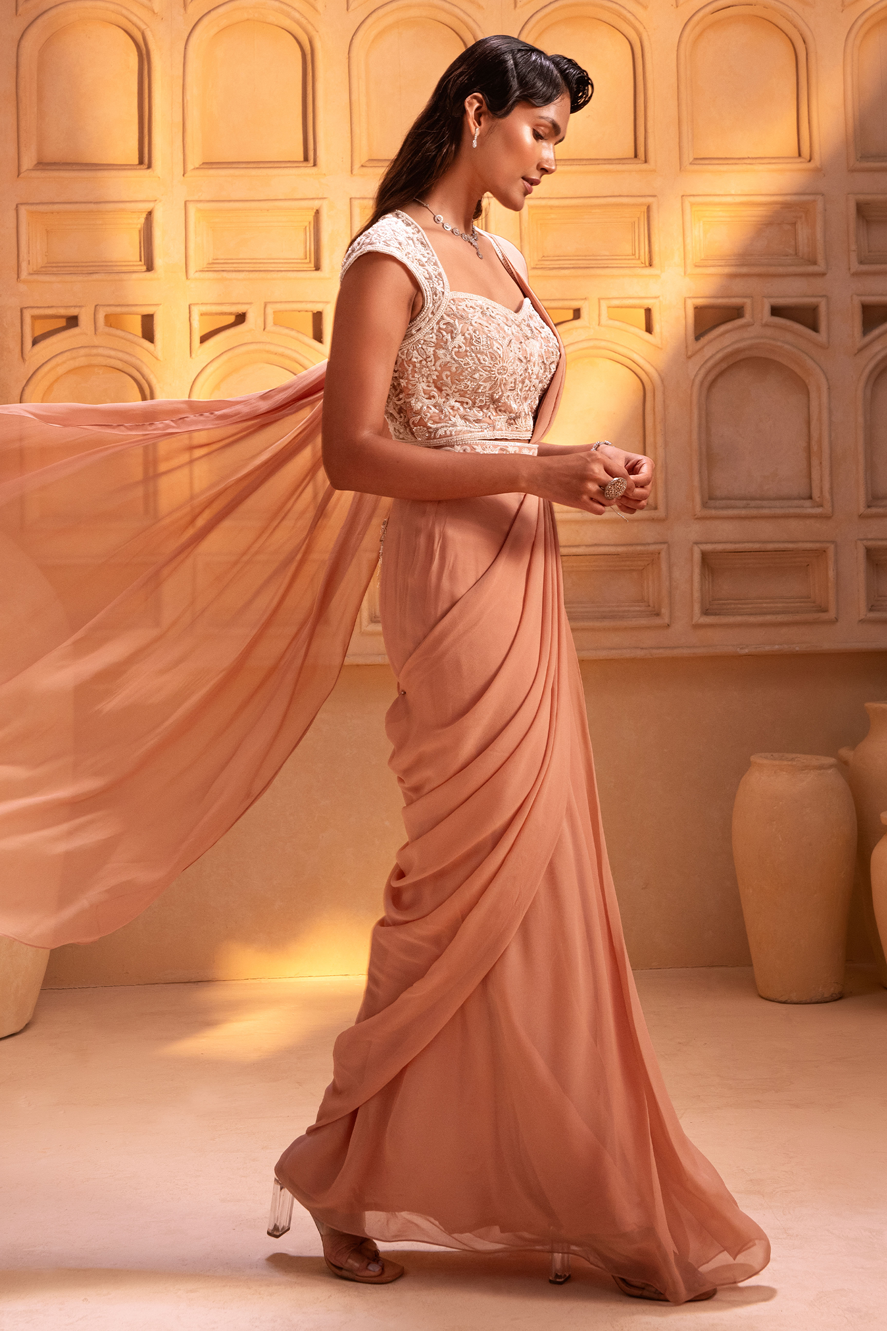 NUDE DRAPE SAREE
