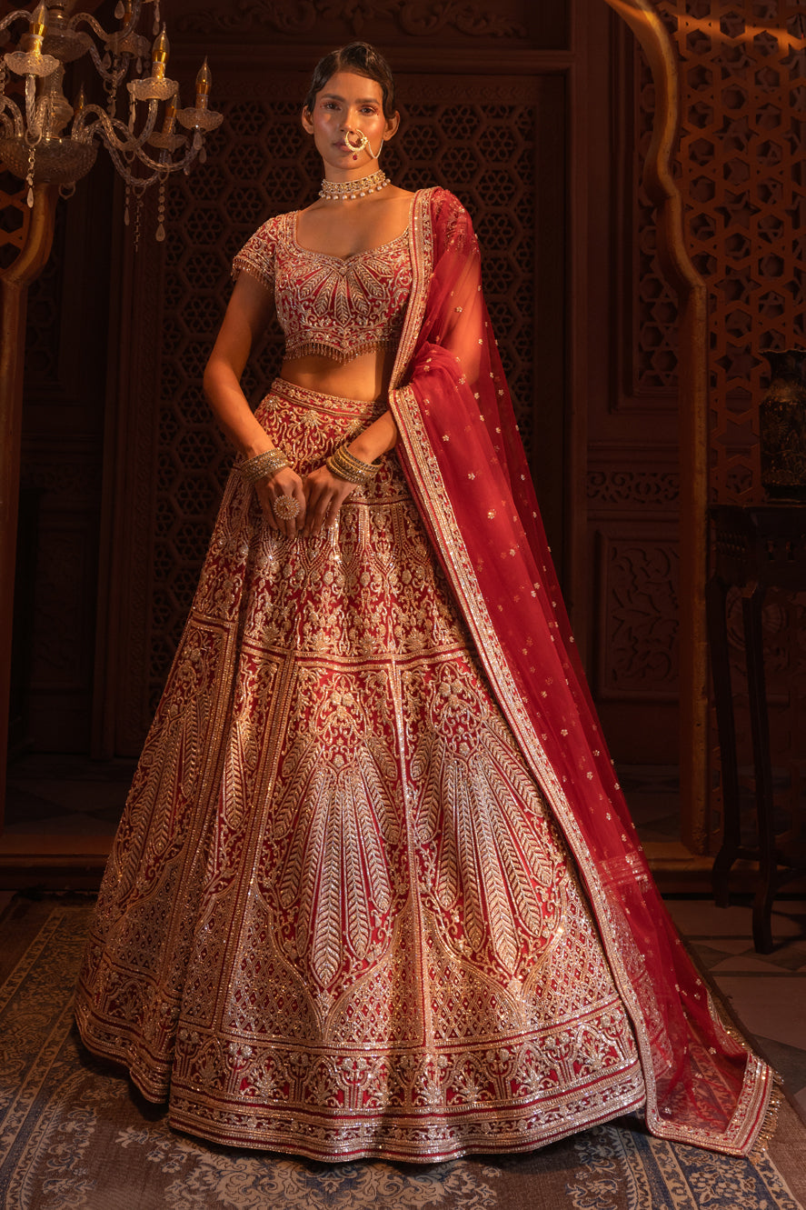 RED BRIDAL LEHENGA White Maison de Couture RED BRIDAL LEHENGA White Maison de Couture