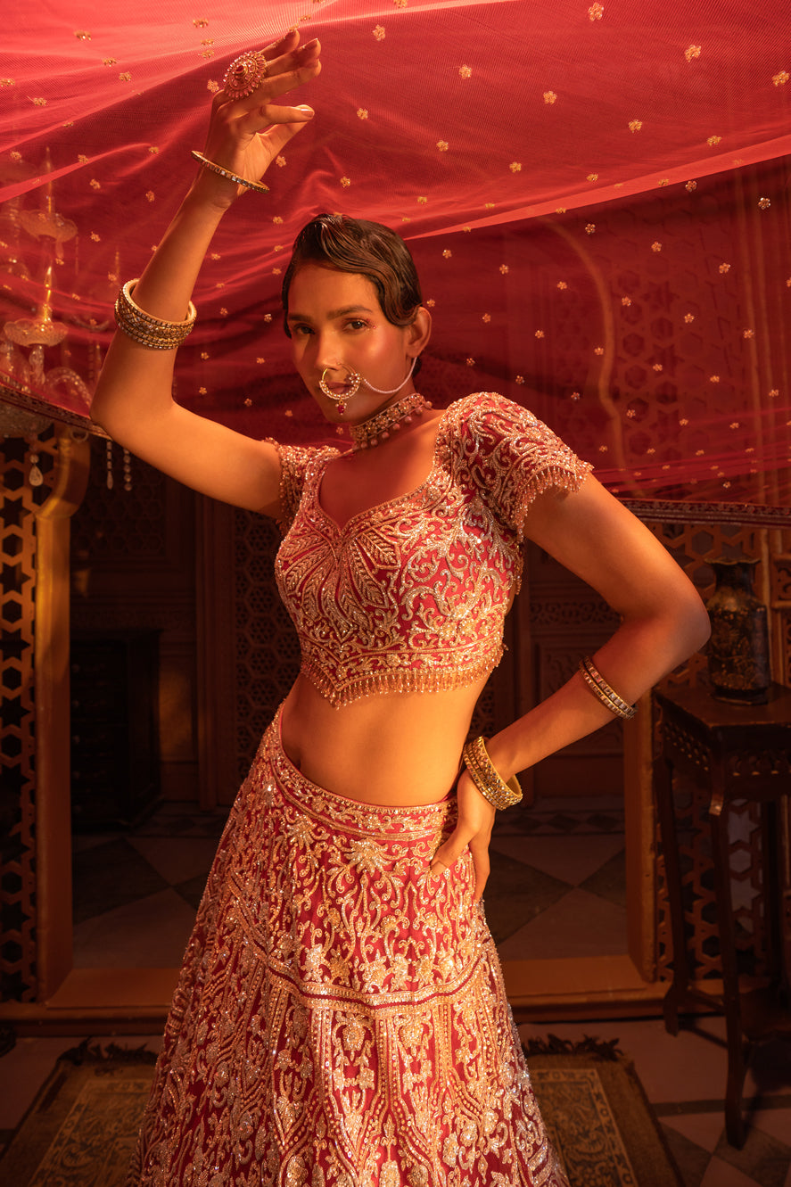 RED BRIDAL LEHENGA