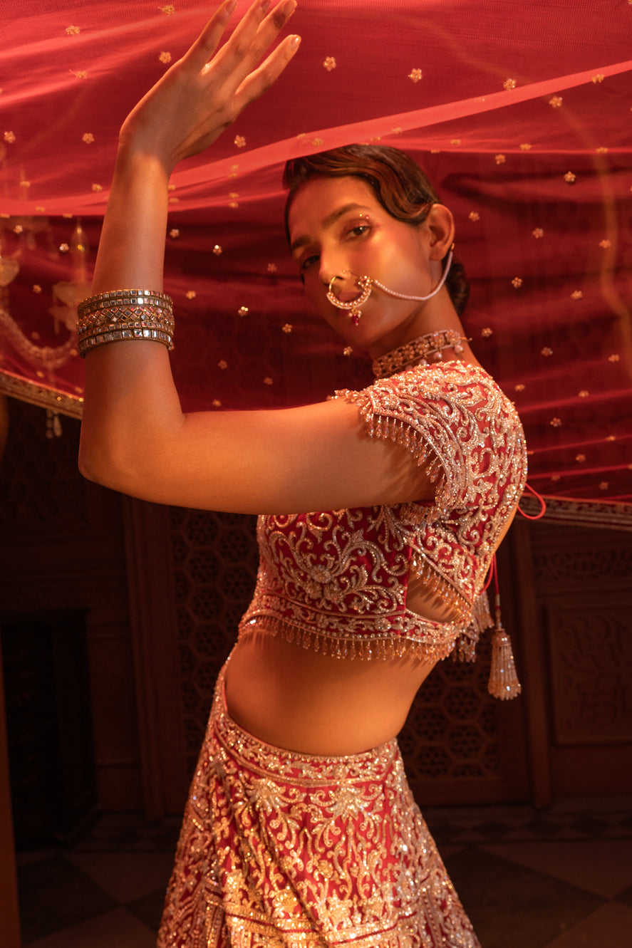 RED BRIDAL LEHENGA