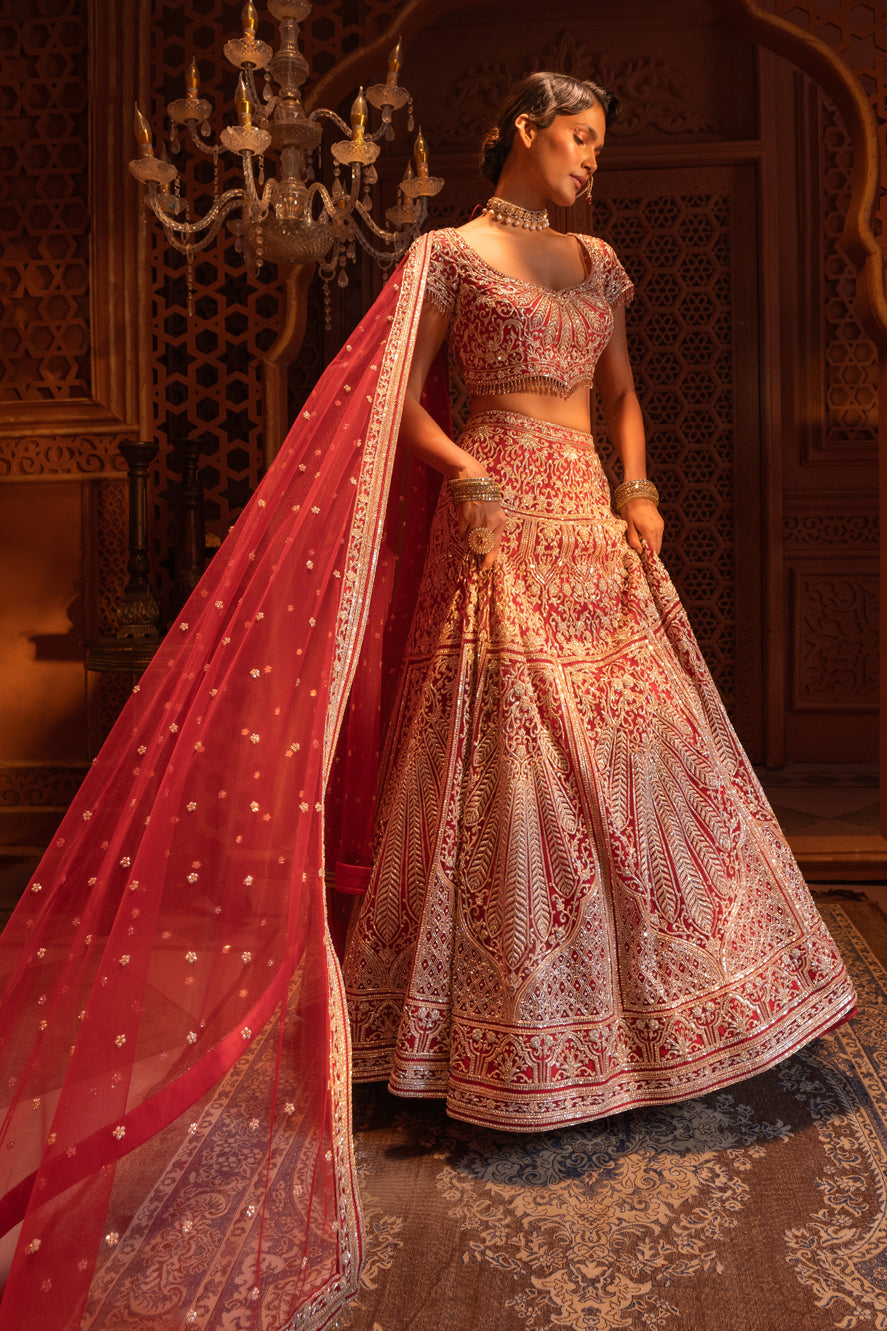 RED BRIDAL LEHENGA