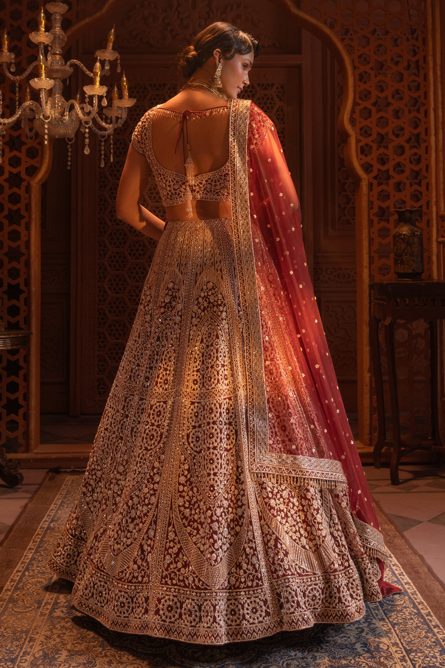 MAROON BRIDAL LEHENGA