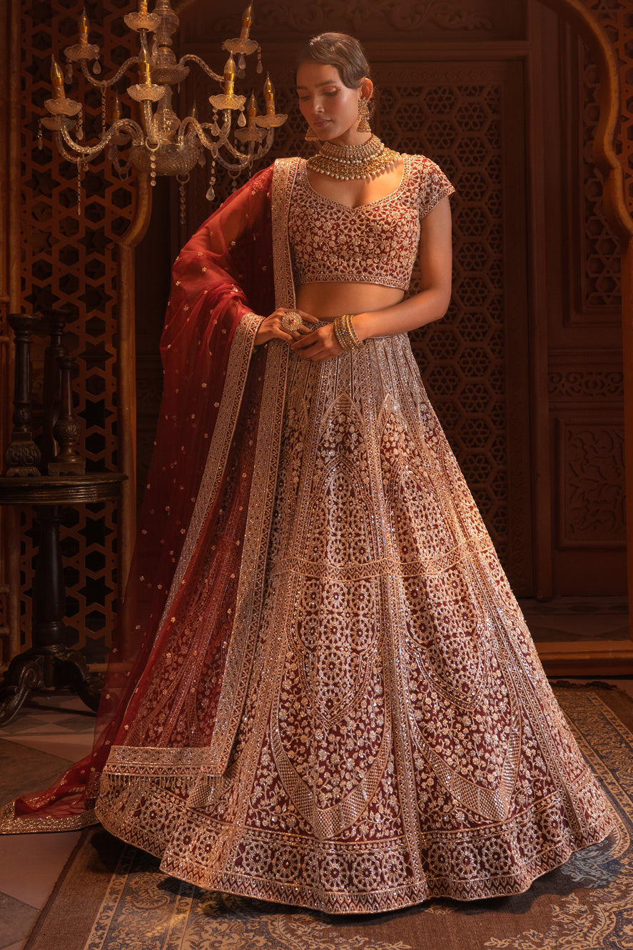 MAROON BRIDAL LEHENGA