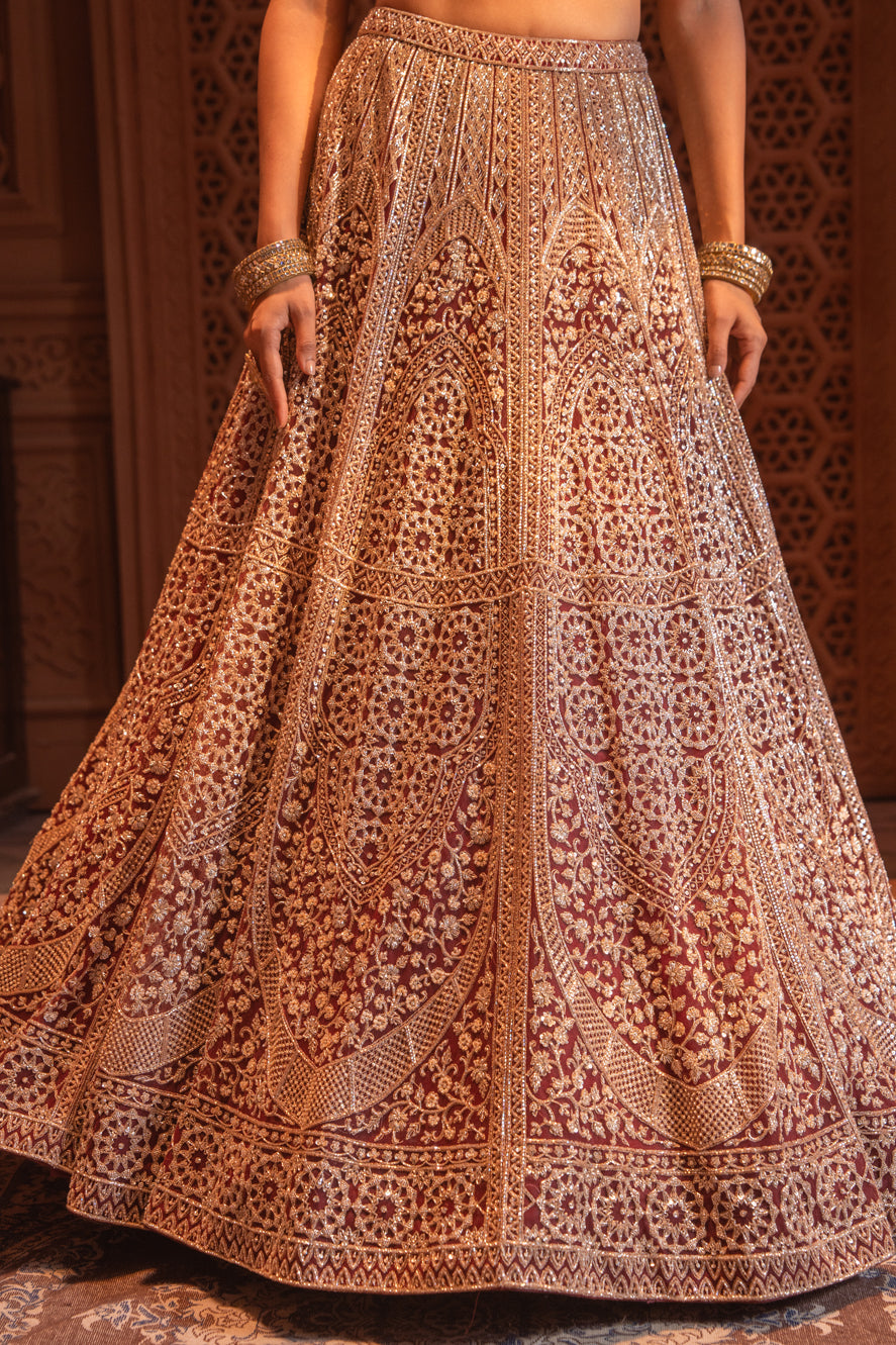 MAROON BRIDAL LEHENGA