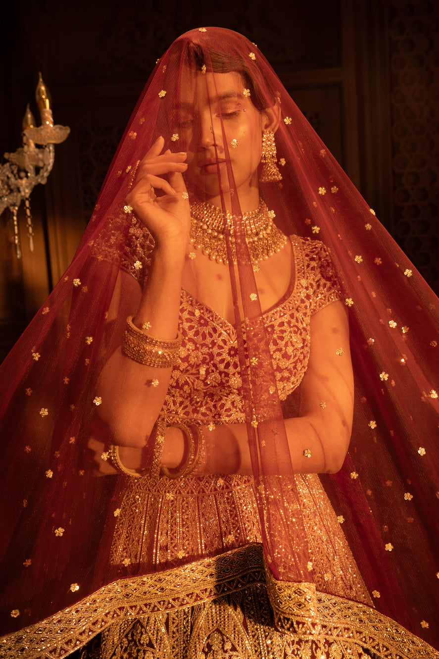 MAROON BRIDAL LEHENGA
