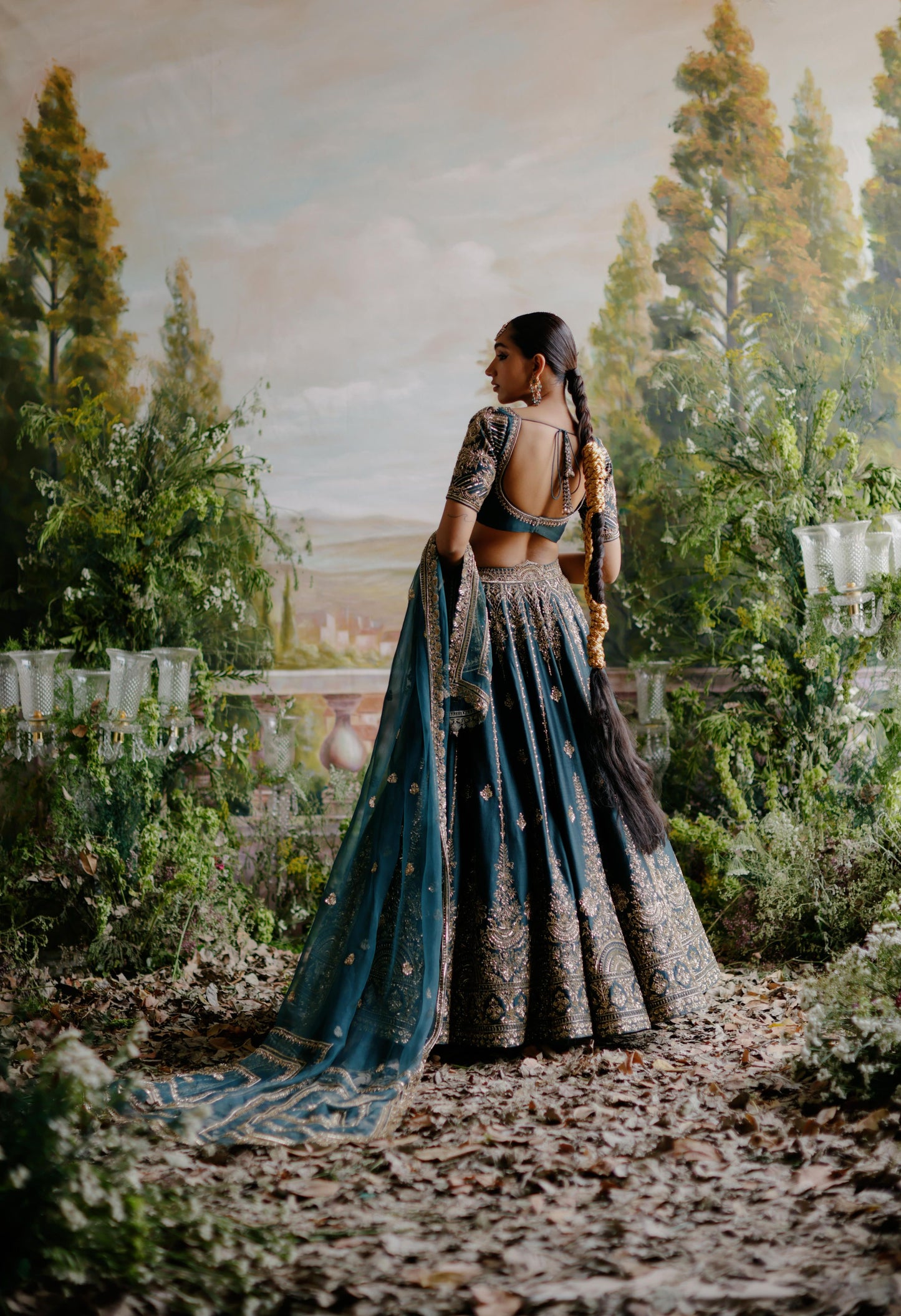 DARK GREEN LEHENGA SET