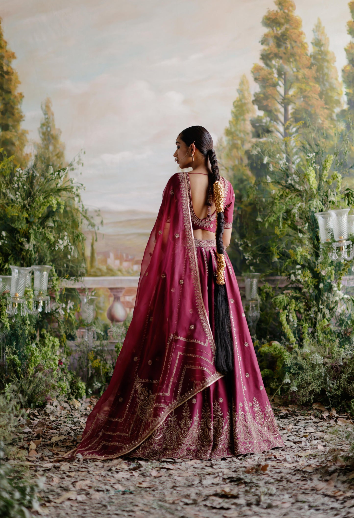 BURGUNDY LEHENGA SET