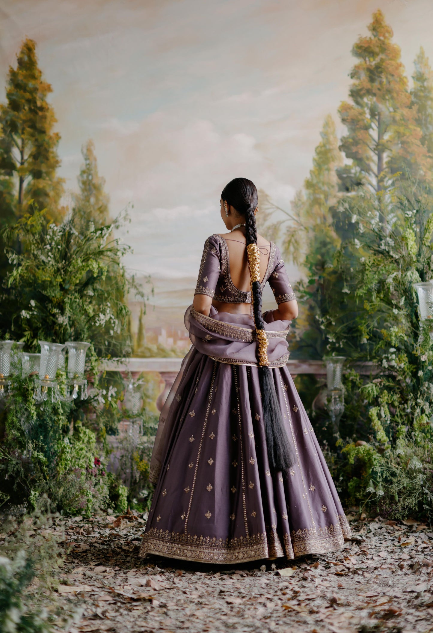 ANTIQUE VIOLET LEHENGA SET