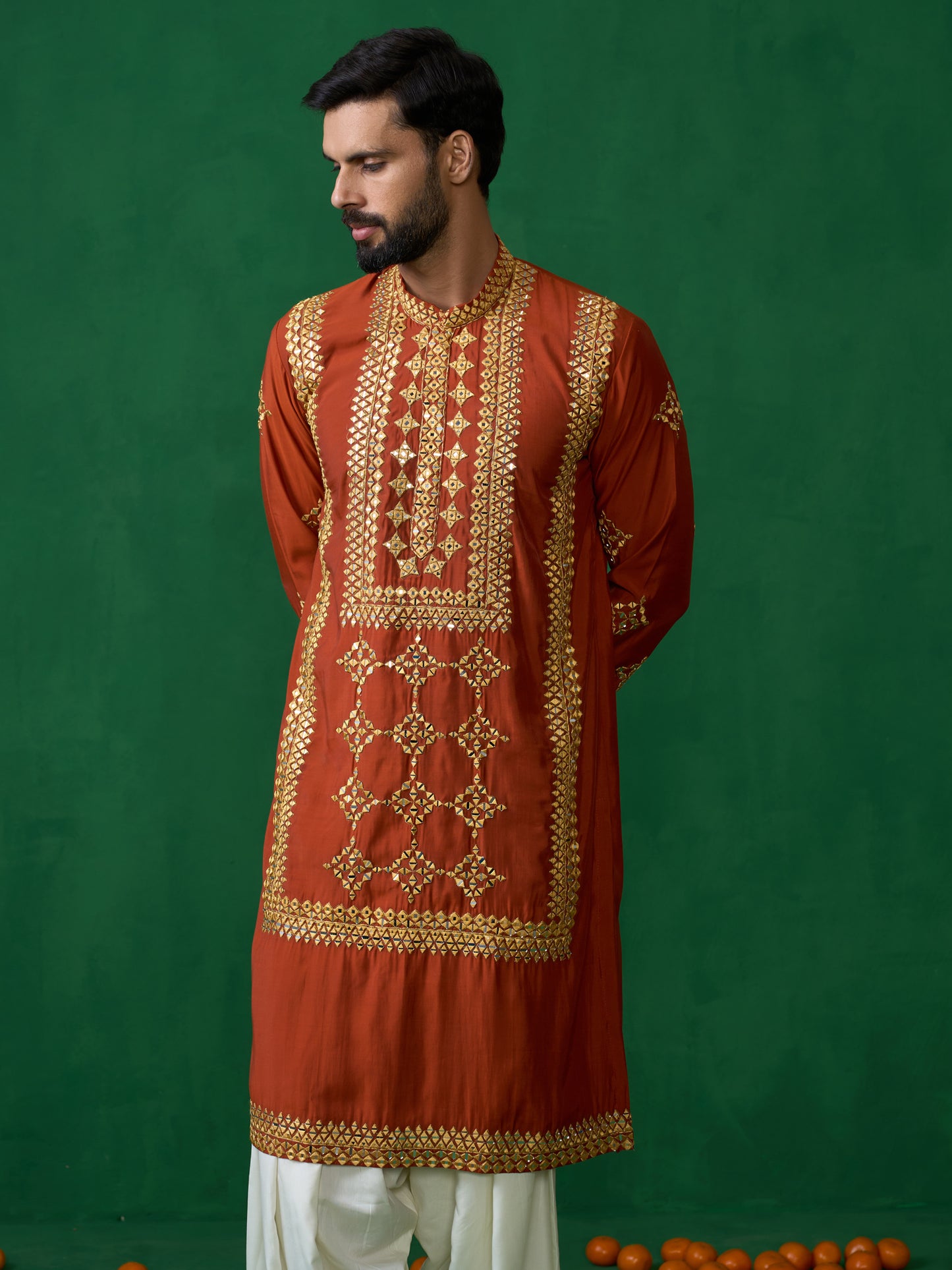 DARPAN ORANGE KURTA SET
