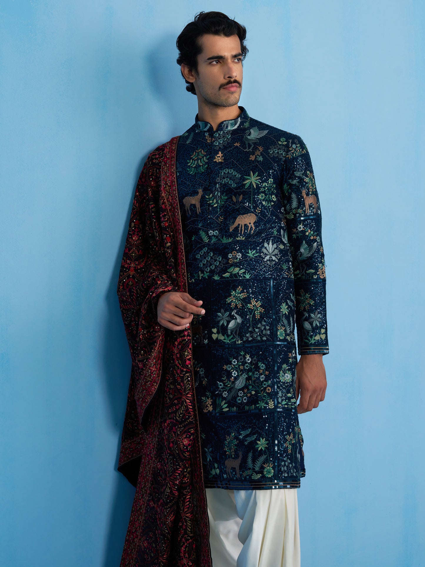 SWAN NAVY BLUE KURTA SET