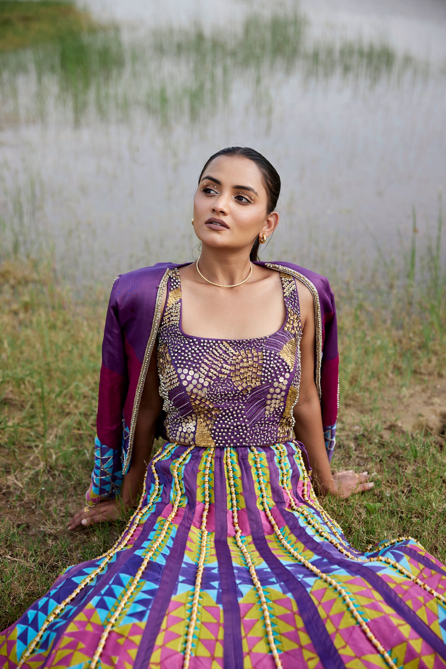 PURPLE LEHANGA SET