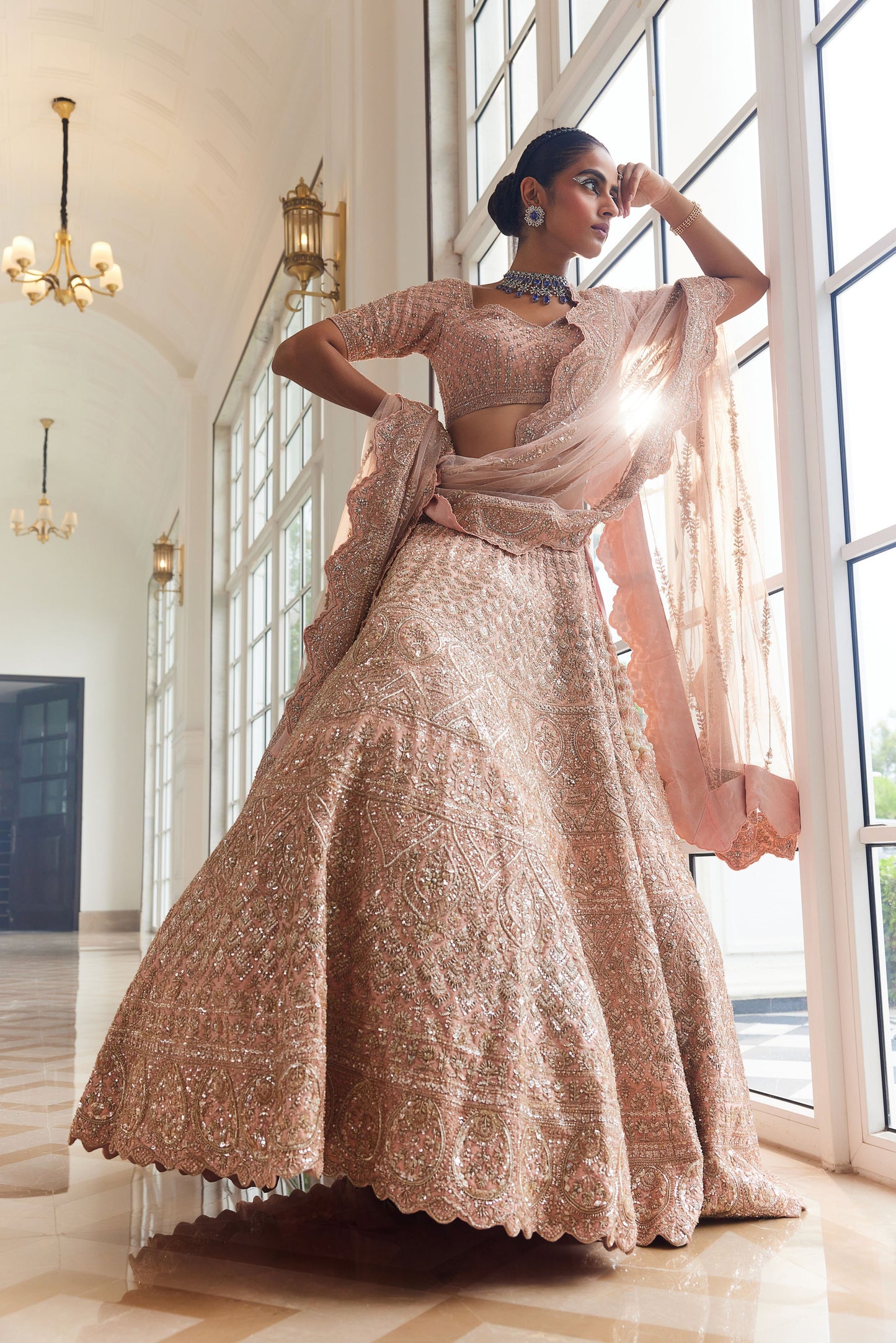 HARNAAZ PINK EMBROIDERED LEHENGA