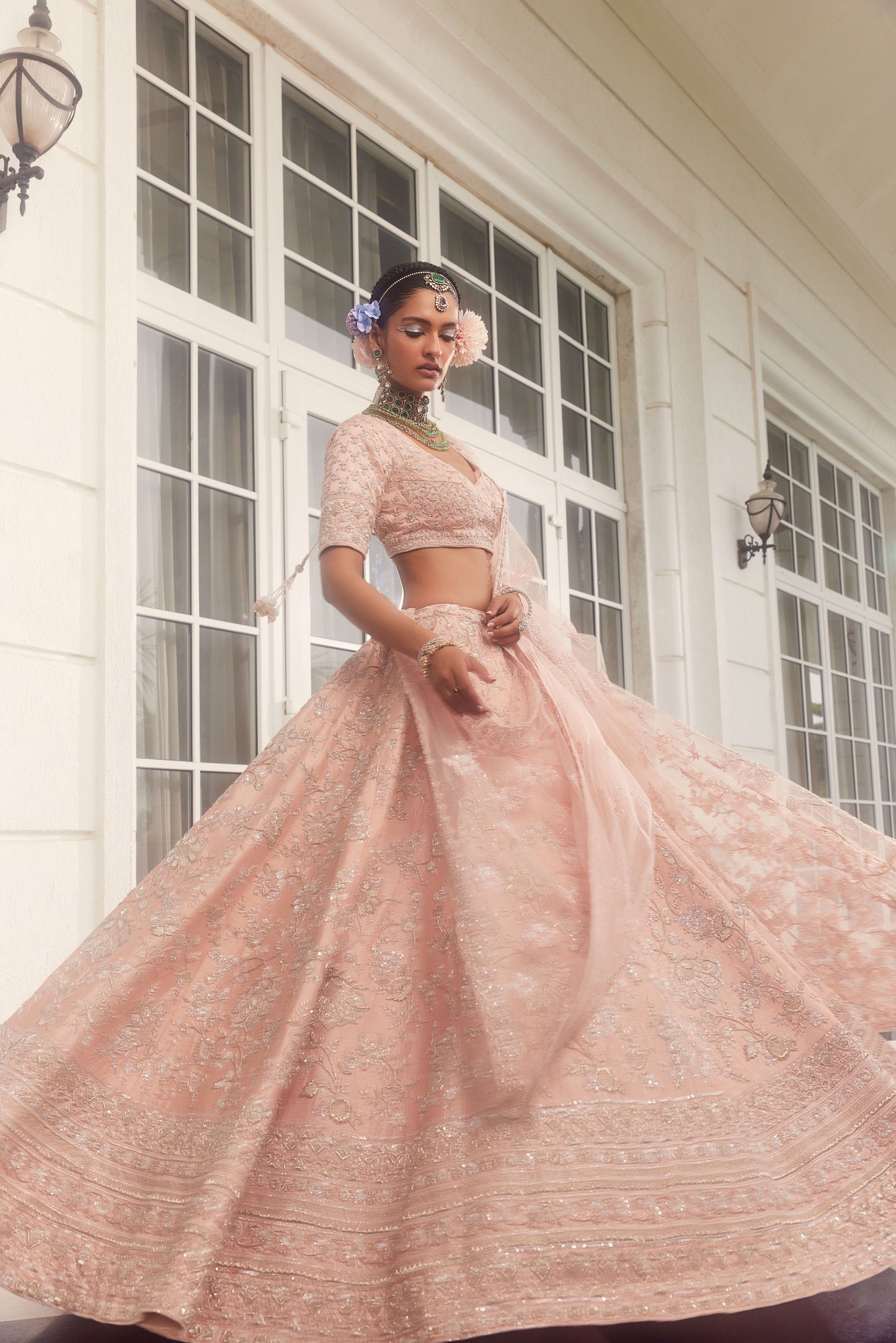 GULZAR PINK EMBROIDERED LEHENGA