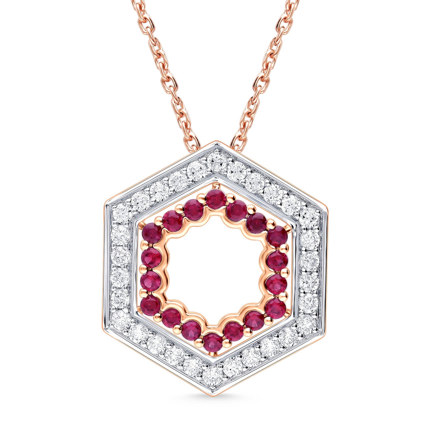 HEXAGONAL DIAMOND PENDANT