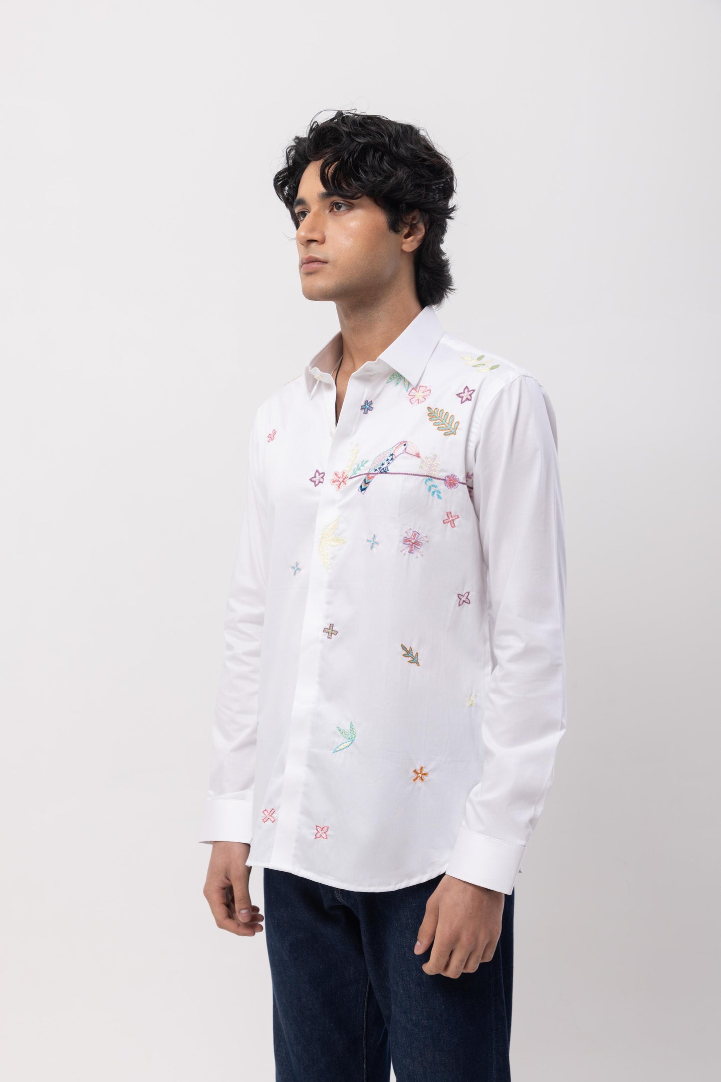 FLAMINGO - HAND EMBROIDERED DESIGNER SHIRT