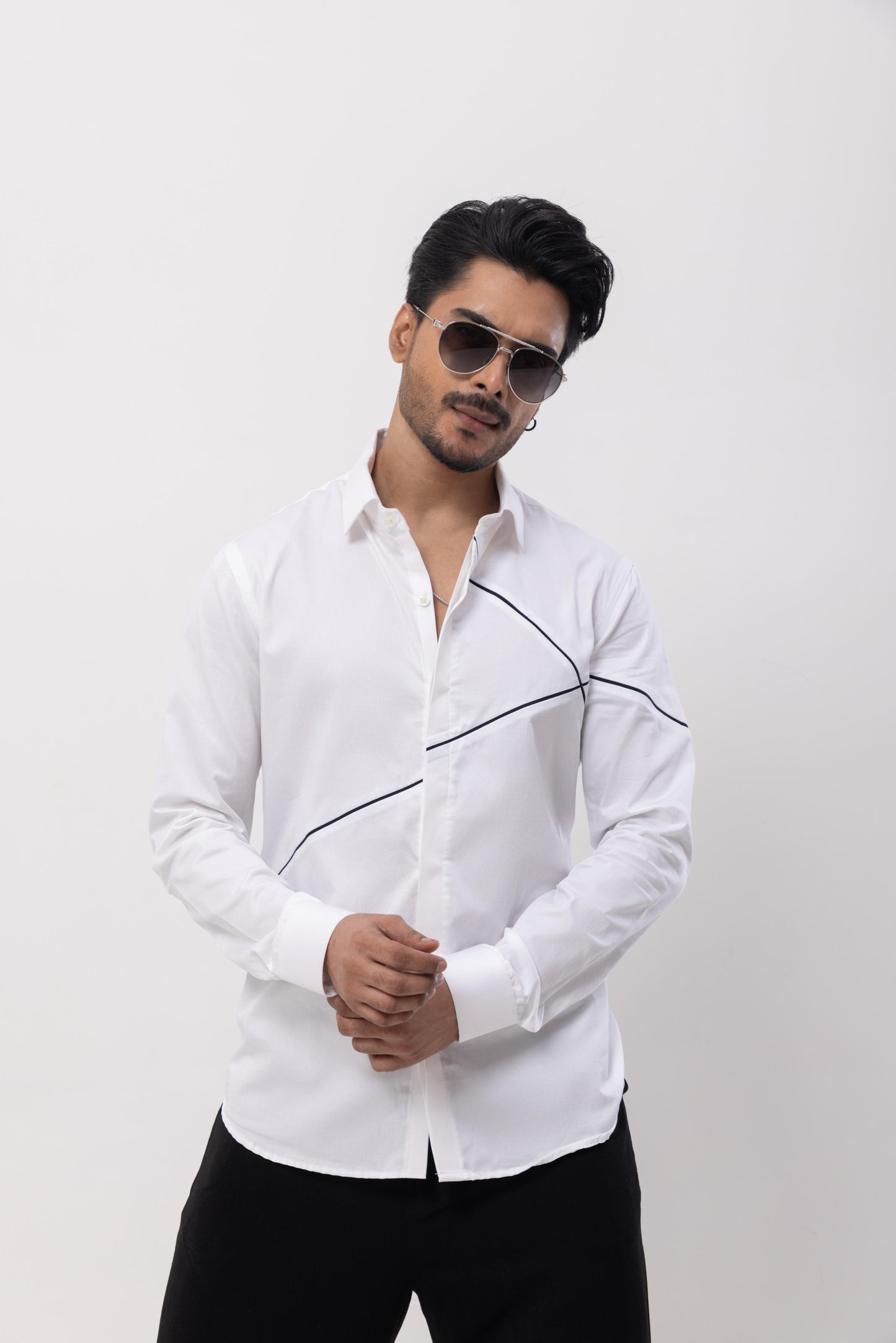 CROSS YOUR HEART - HAND EMBROIDERED DESIGNER SHIRT