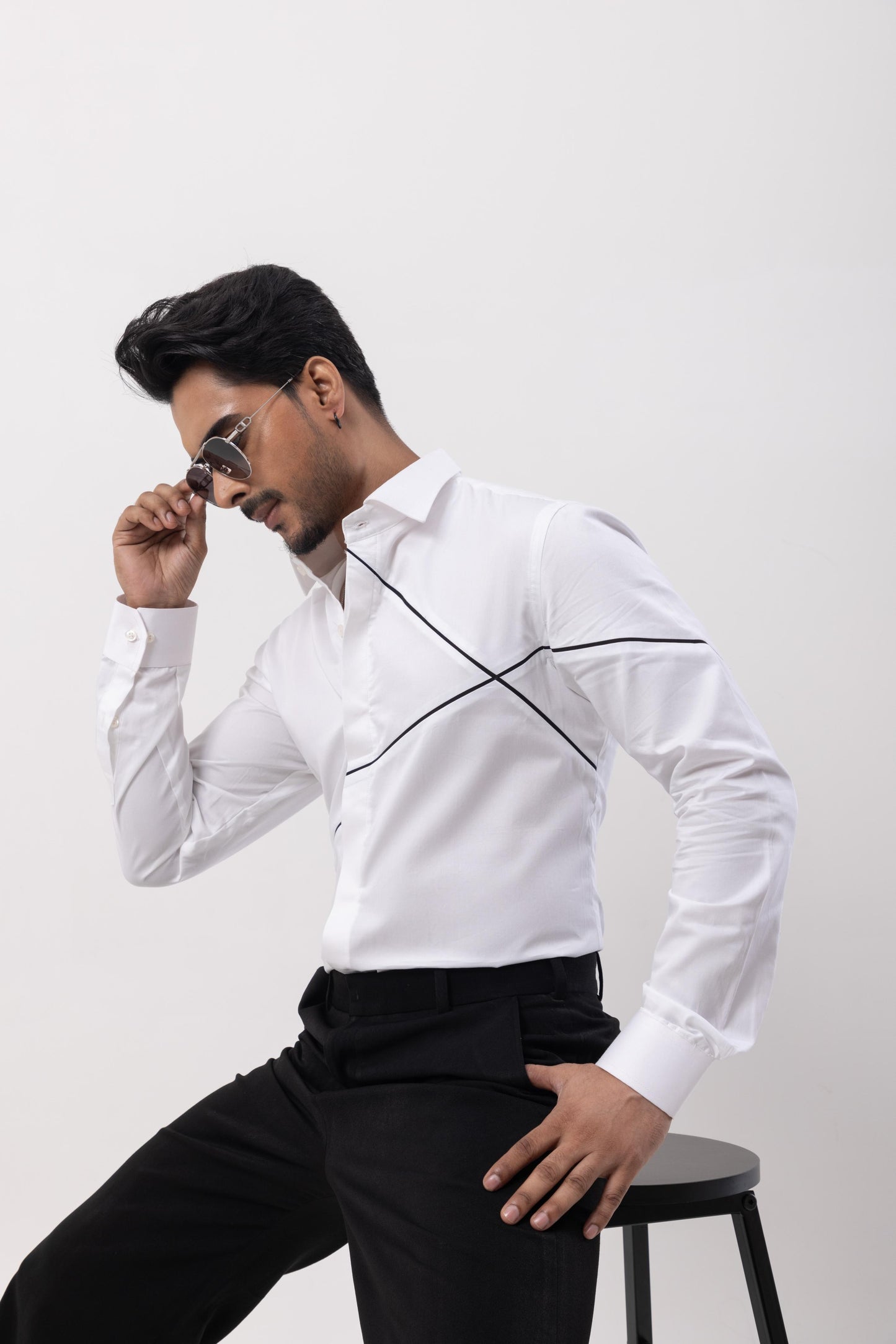 CROSS YOUR HEART - HAND EMBROIDERED DESIGNER SHIRT