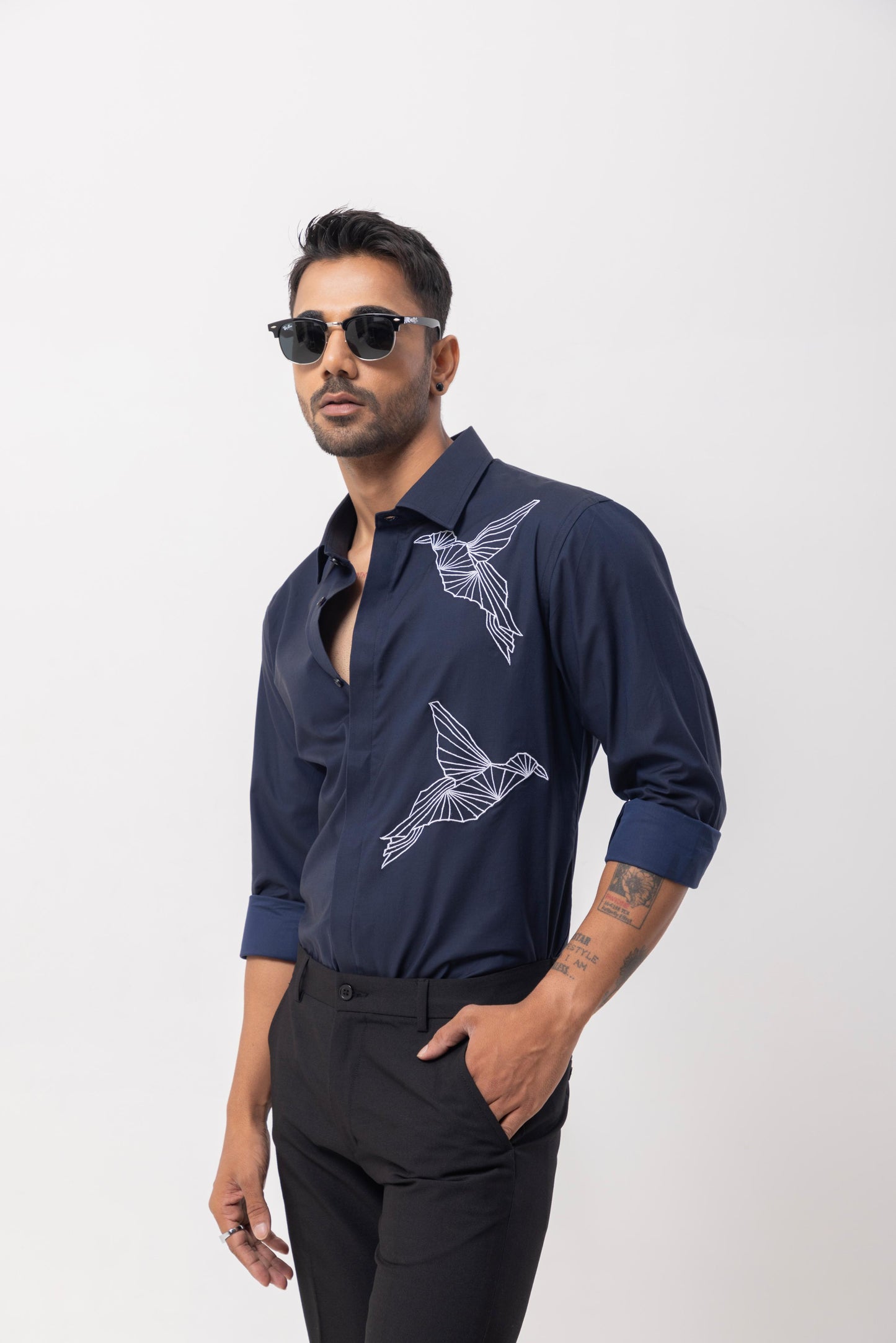 ORIGAMIBIRD - HAND EMBROIDERED DESIGNER SHIRT