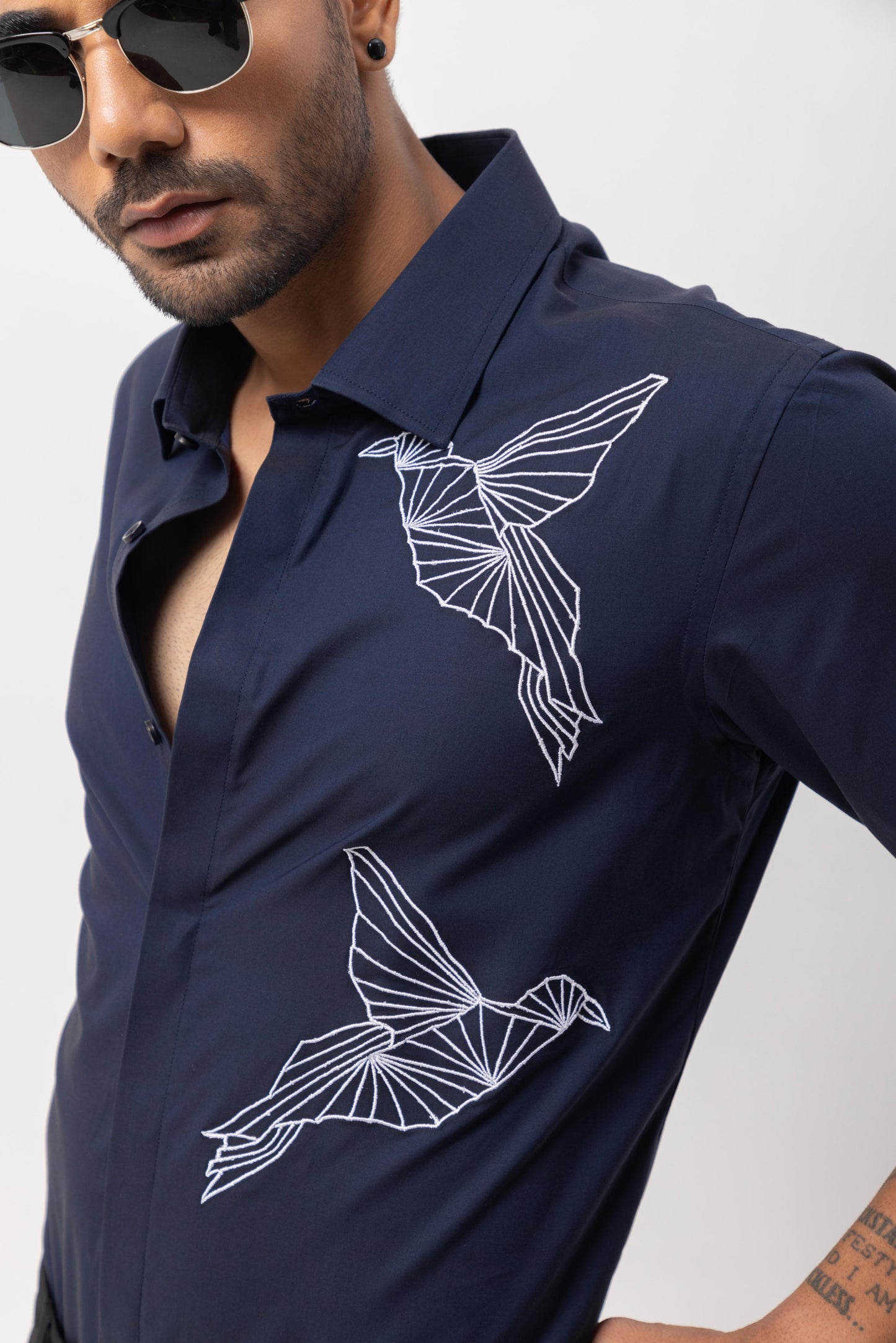 ORIGAMIBIRD - HAND EMBROIDERED DESIGNER SHIRT