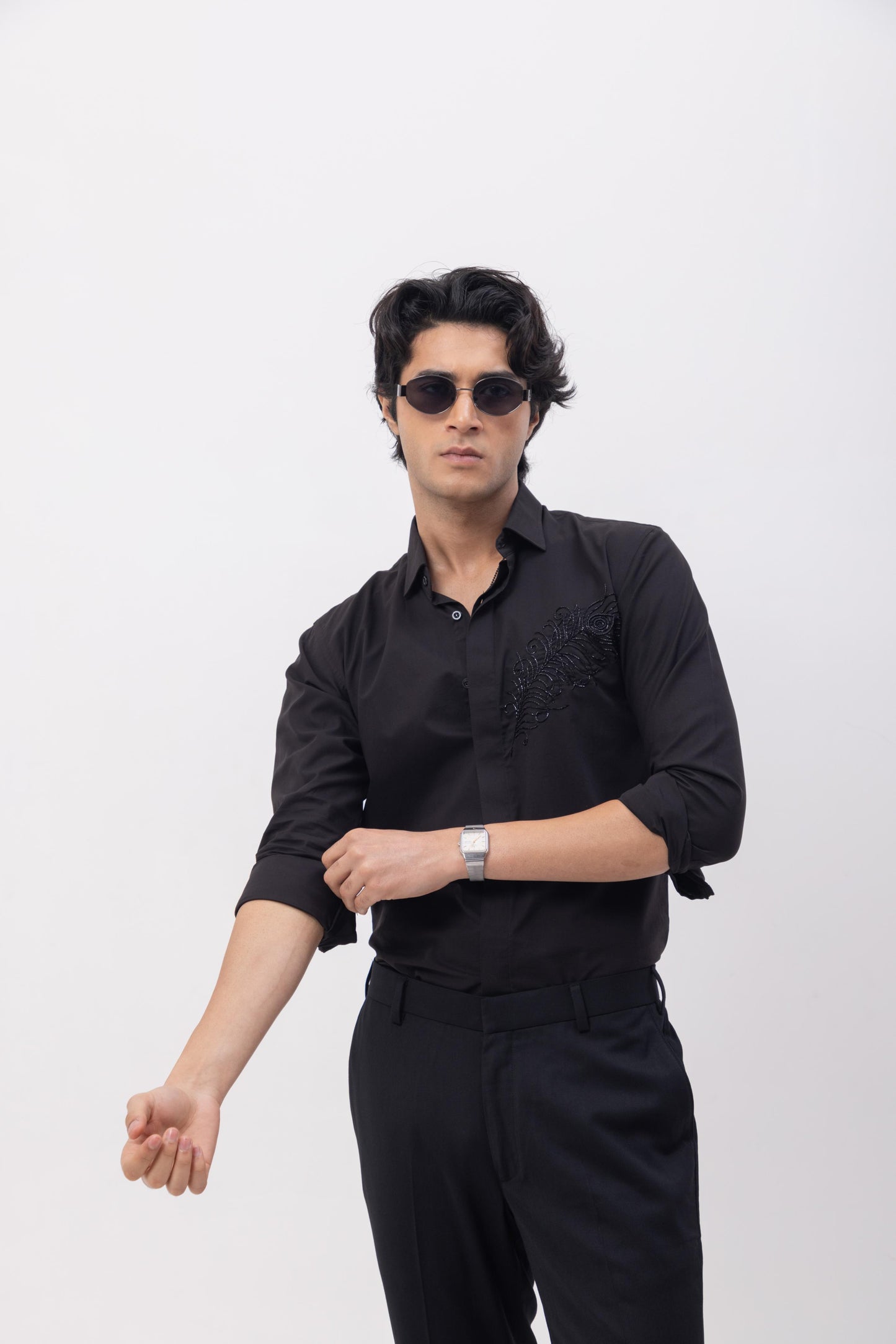 MOR PANKH - HAND EMBROIDERED DESIGNER SHIRT
