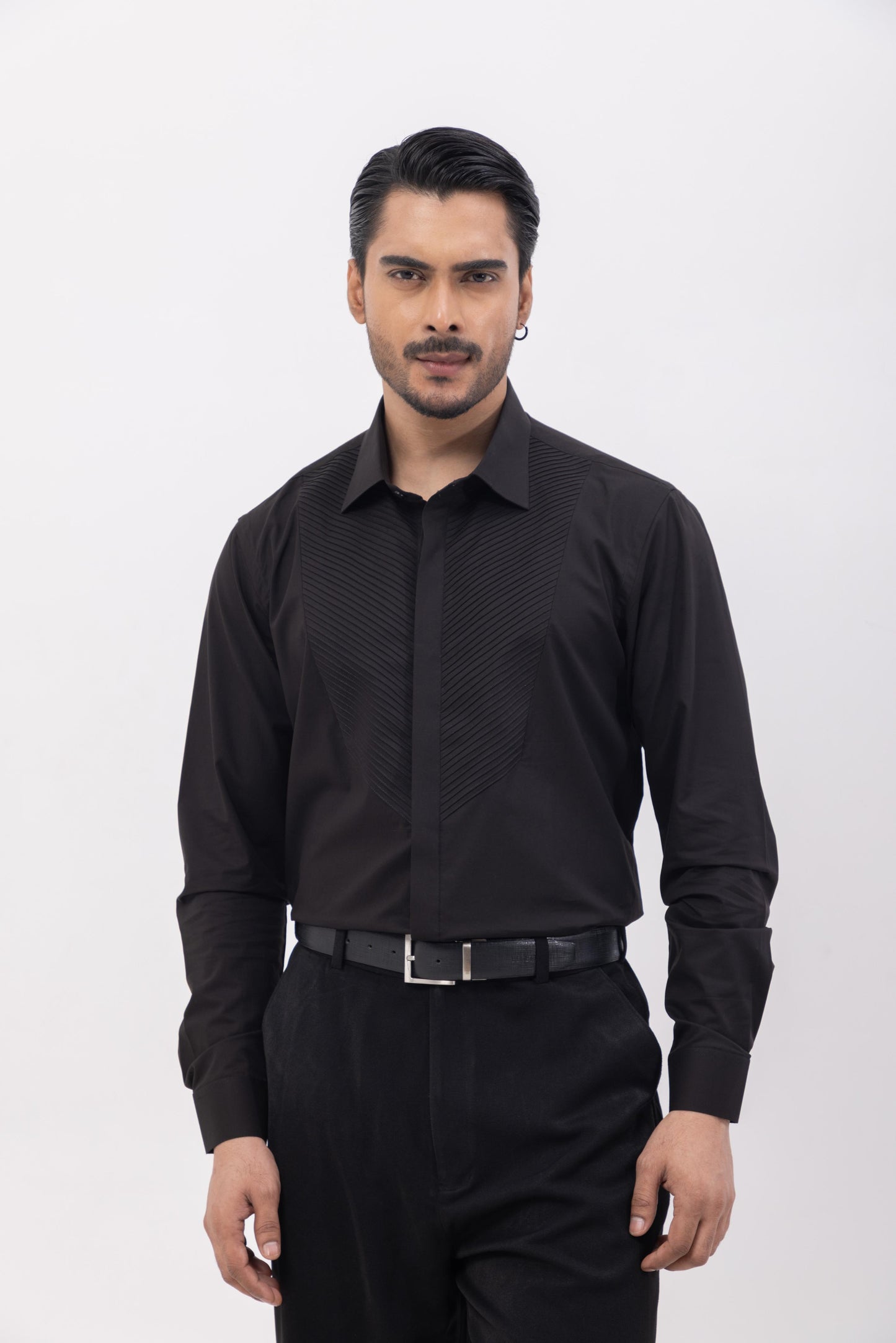 PINTUCK - HAND EMBROIDERED DESIGNER SHIRT