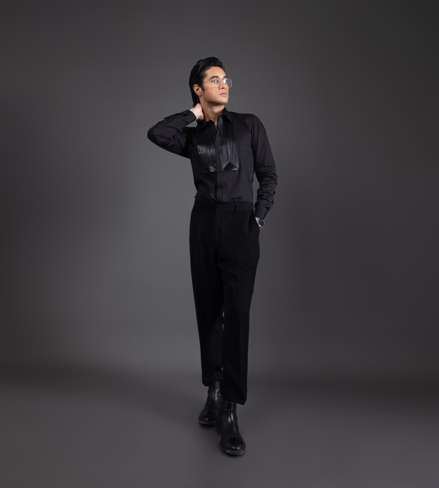 LEATHER - HAND EMBROIDERED DESIGNER SHIRT