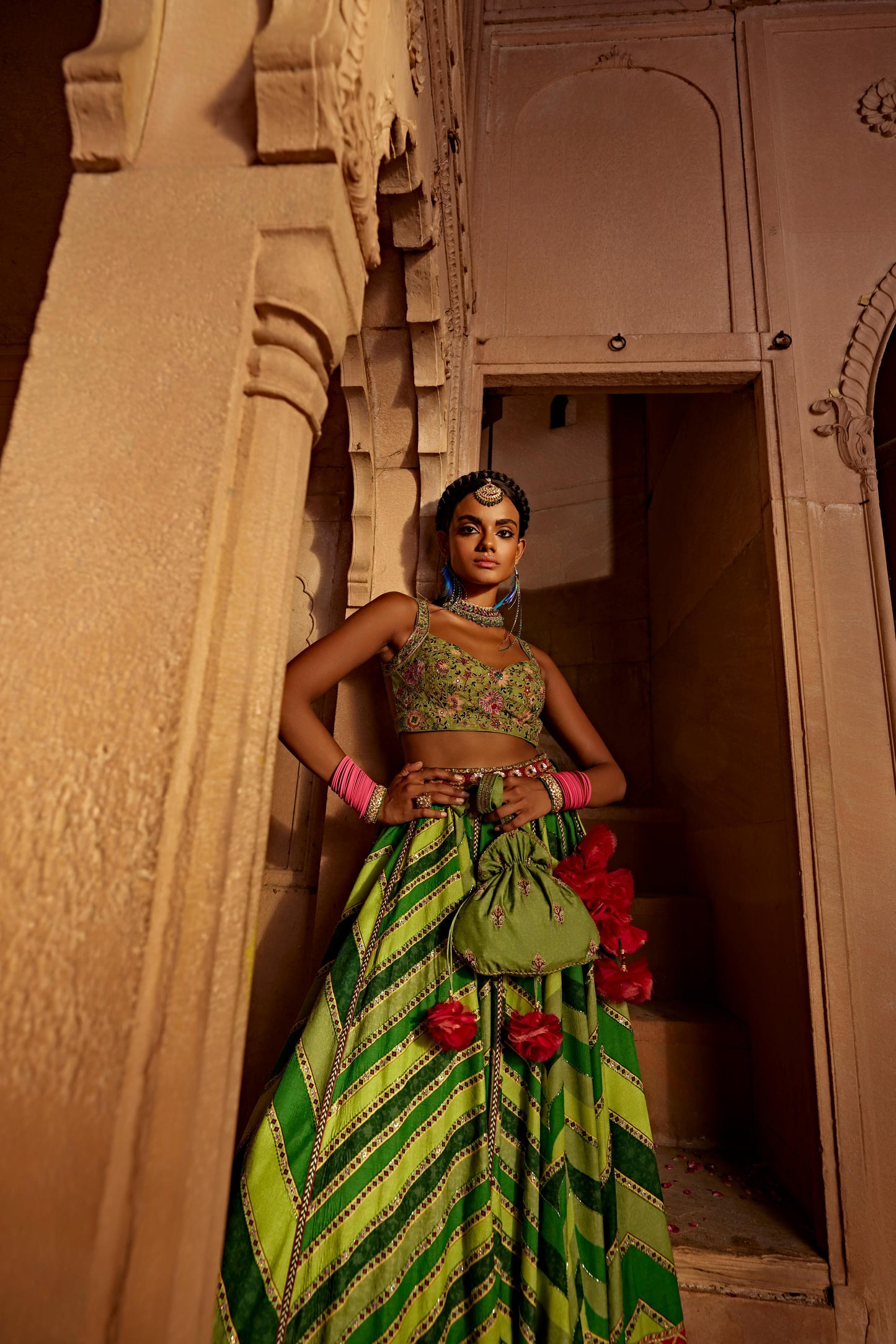 LEHER LEHENGA SET