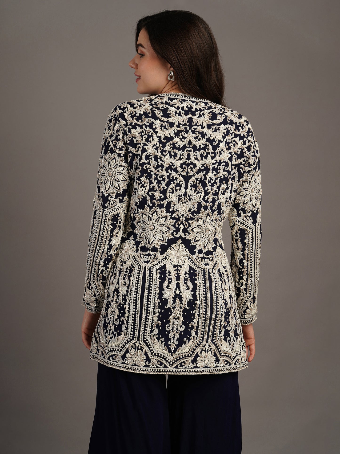 NAVY SHARARA SET