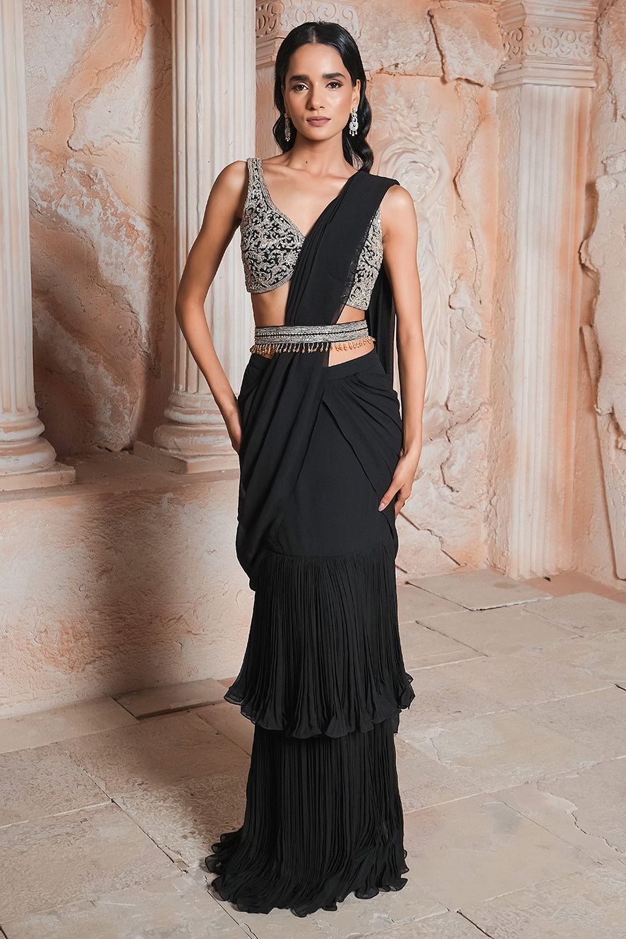 BLACK DRAPE SAREE