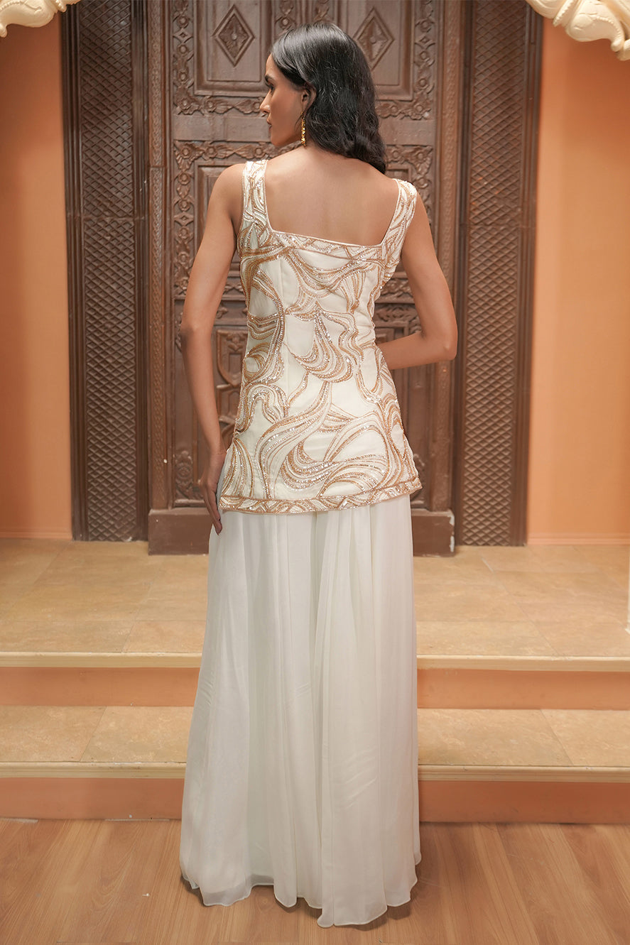 IVORY KURTI SET