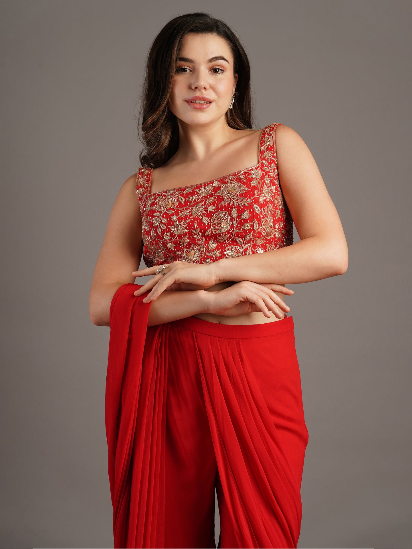 RED SHARARA SET