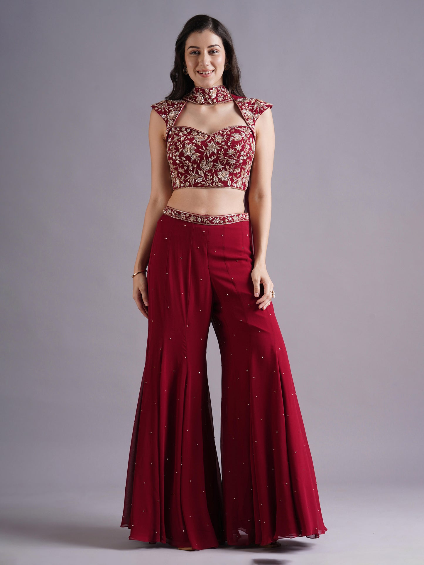 RED SHARARA SET