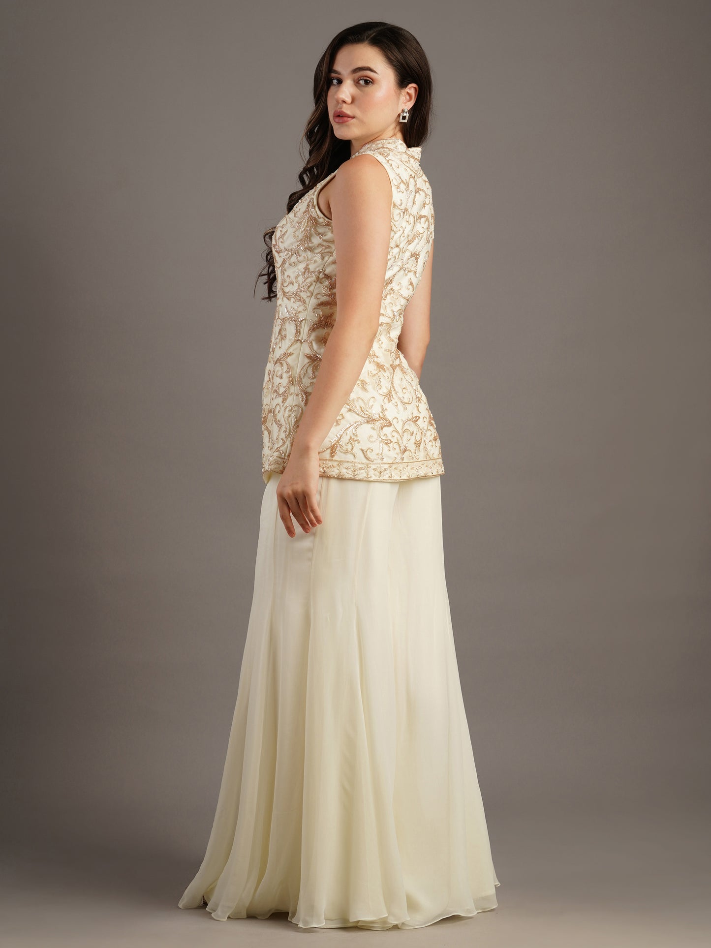 IVORY SHARARA SET