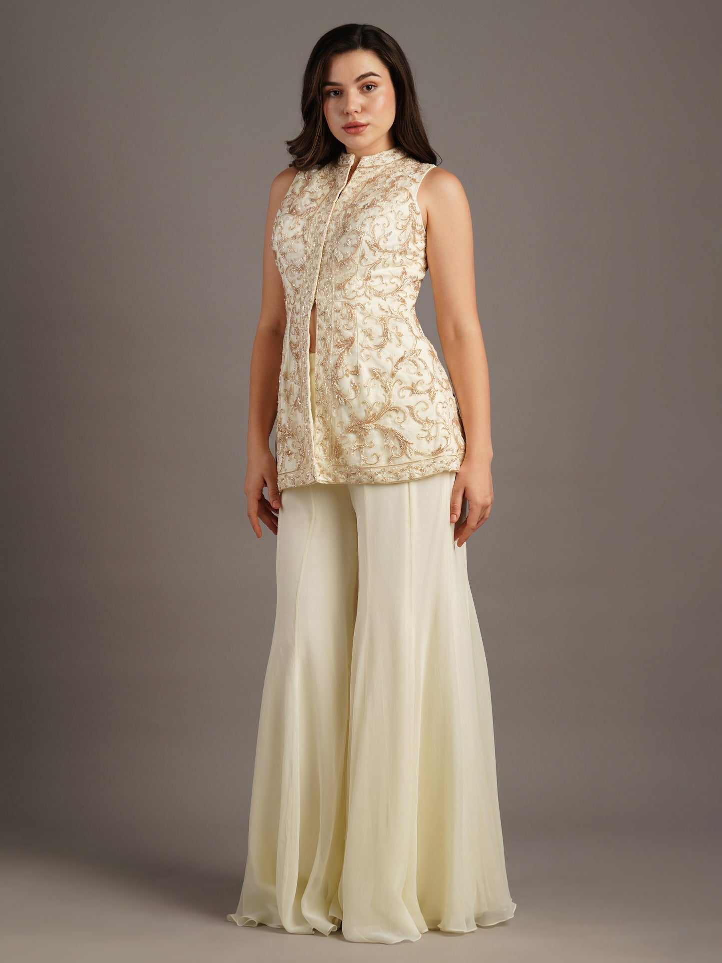 IVORY SHARARA SET