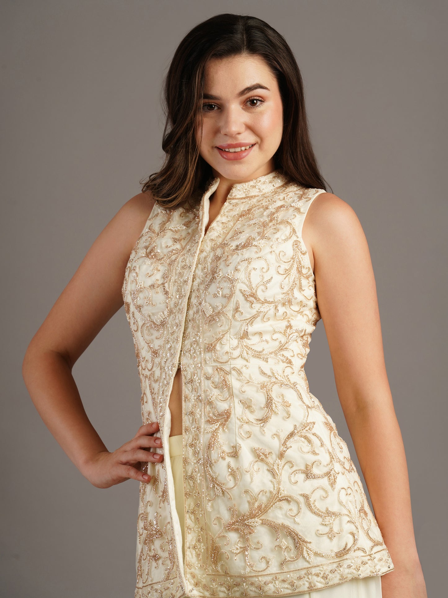IVORY SHARARA SET