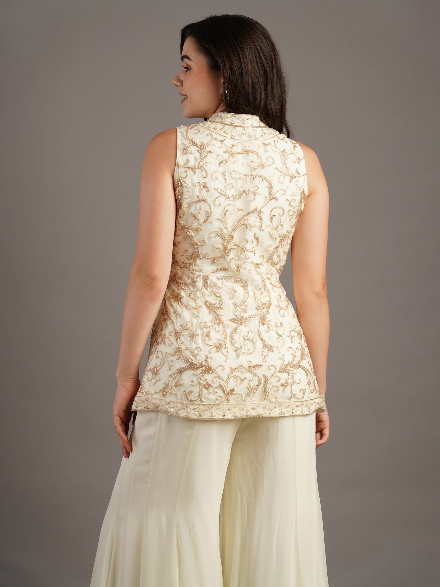 IVORY SHARARA SET