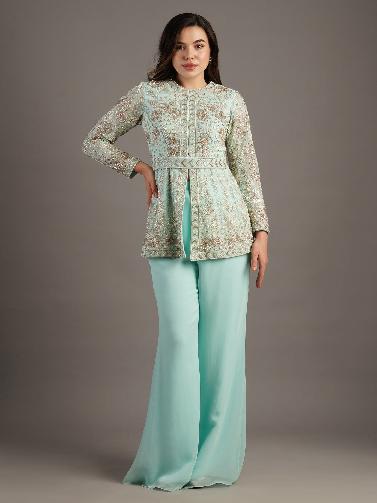 BLUE SHARARA SET