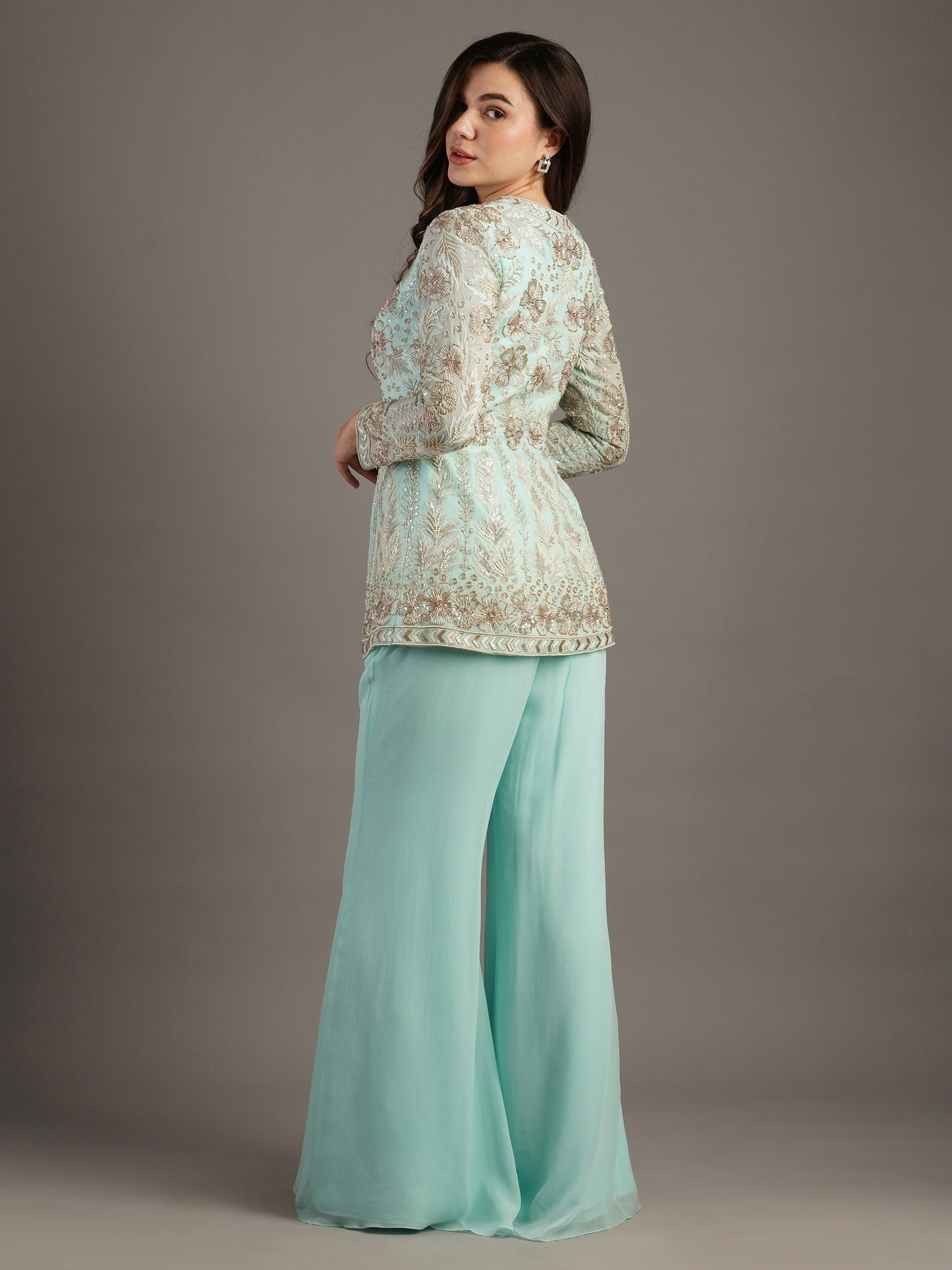 BLUE SHARARA SET