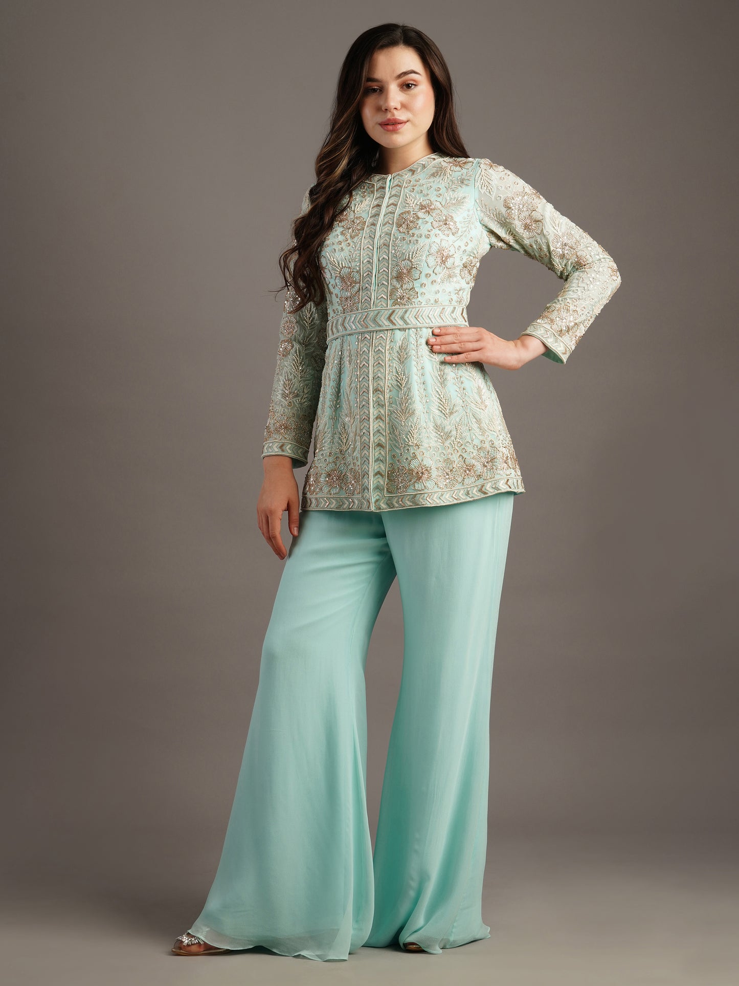 BLUE SHARARA SET