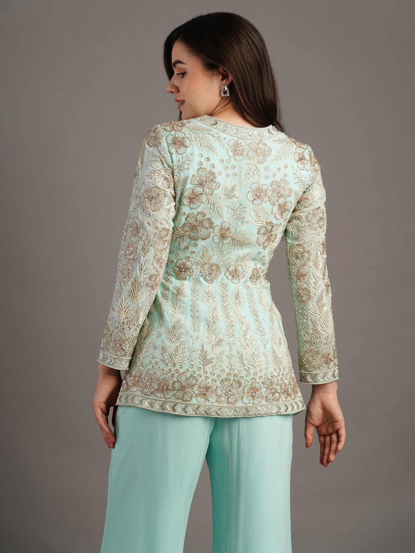 BLUE SHARARA SET