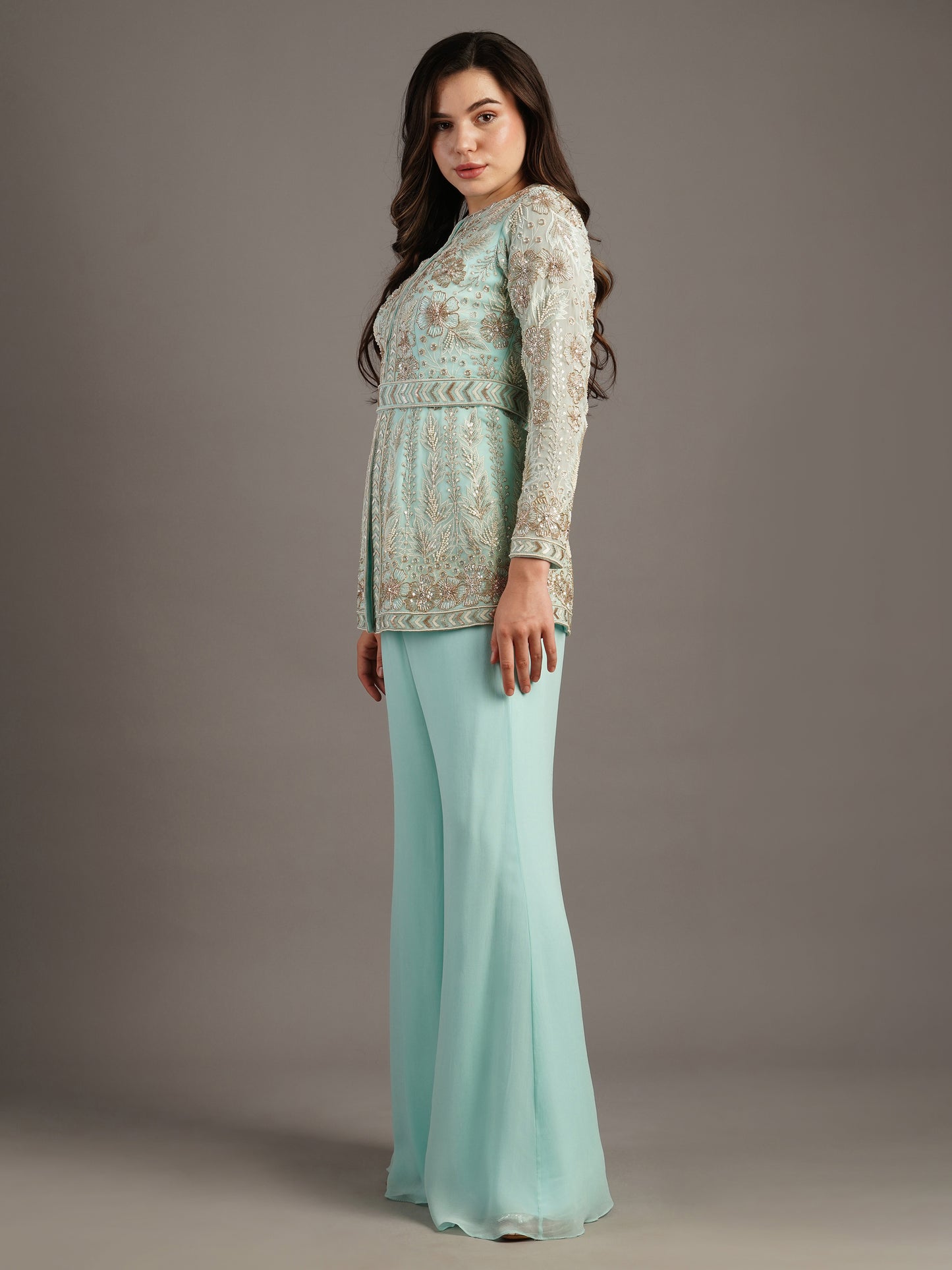 BLUE SHARARA SET